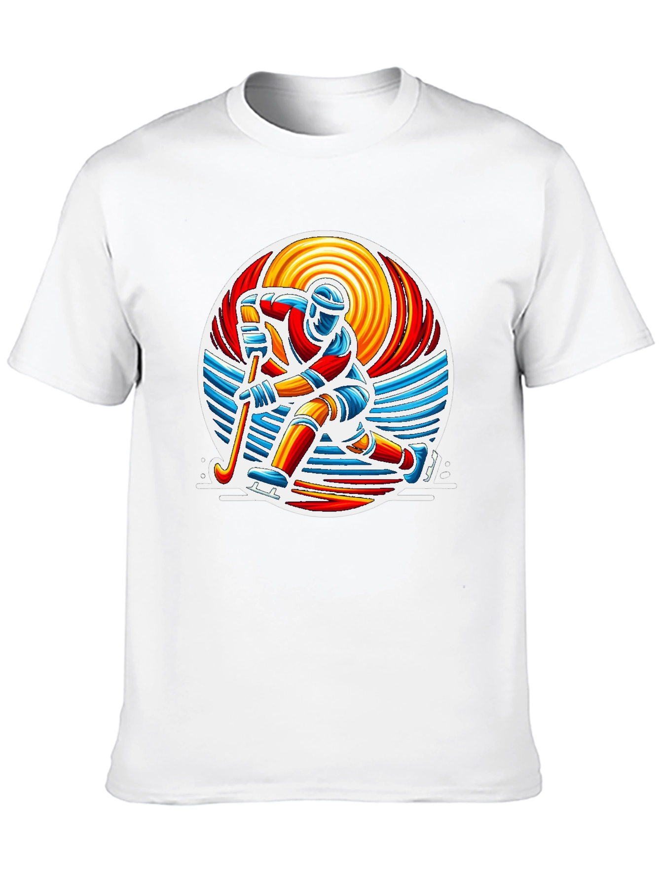 Hockey Player Graphic Tee - Retro Style