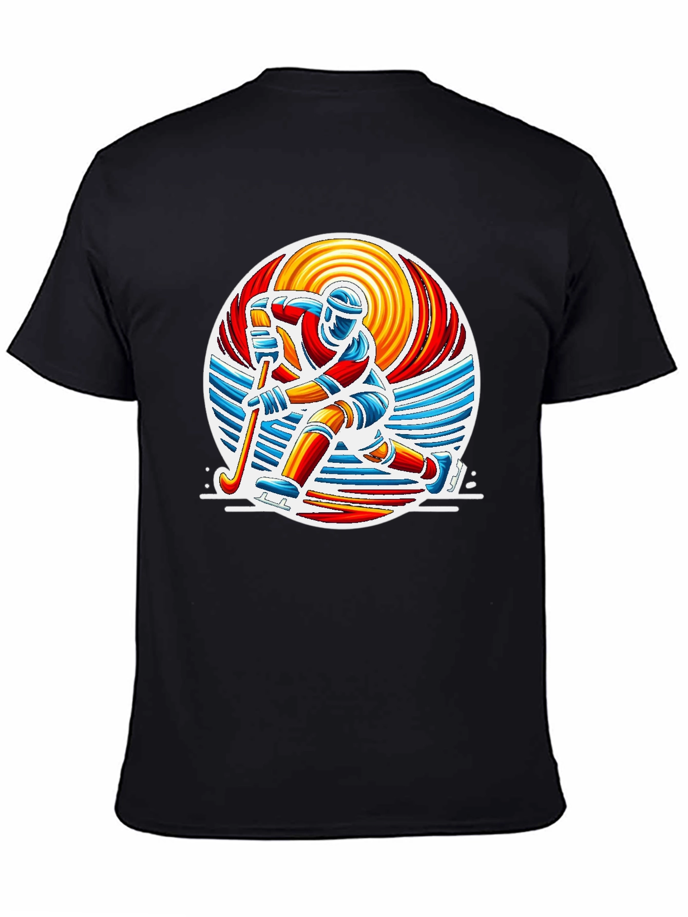 Hockey Player Graphic Tee - Retro Style