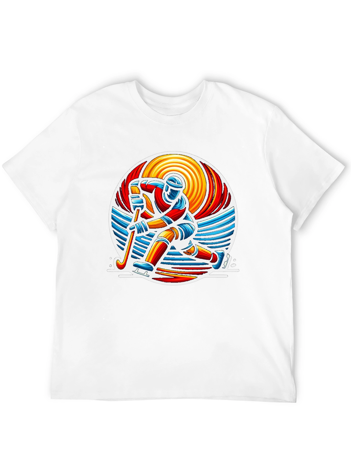 Hockey Player Graphic Tee - Retro Style