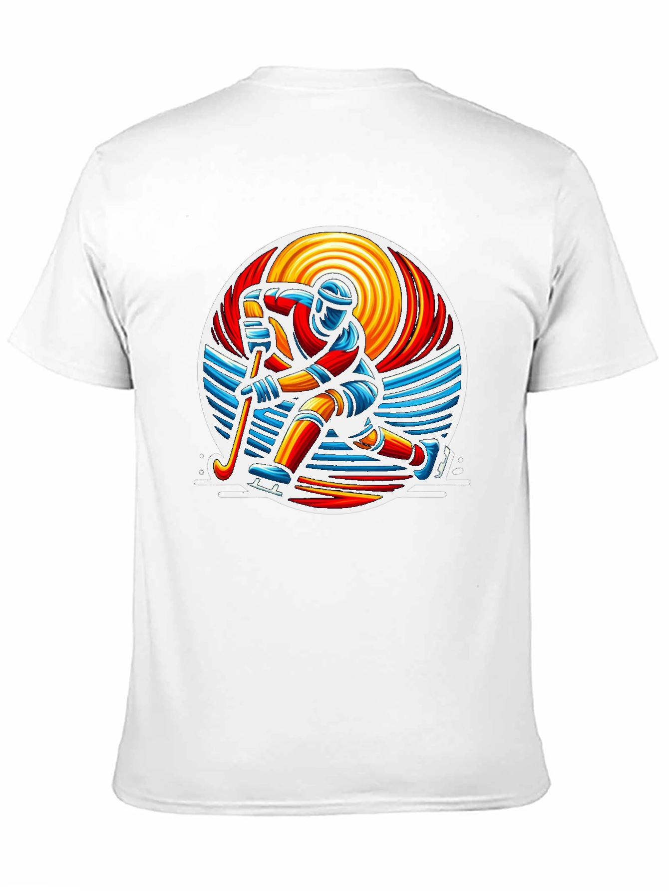 Hockey Player Graphic Tee - Retro Style