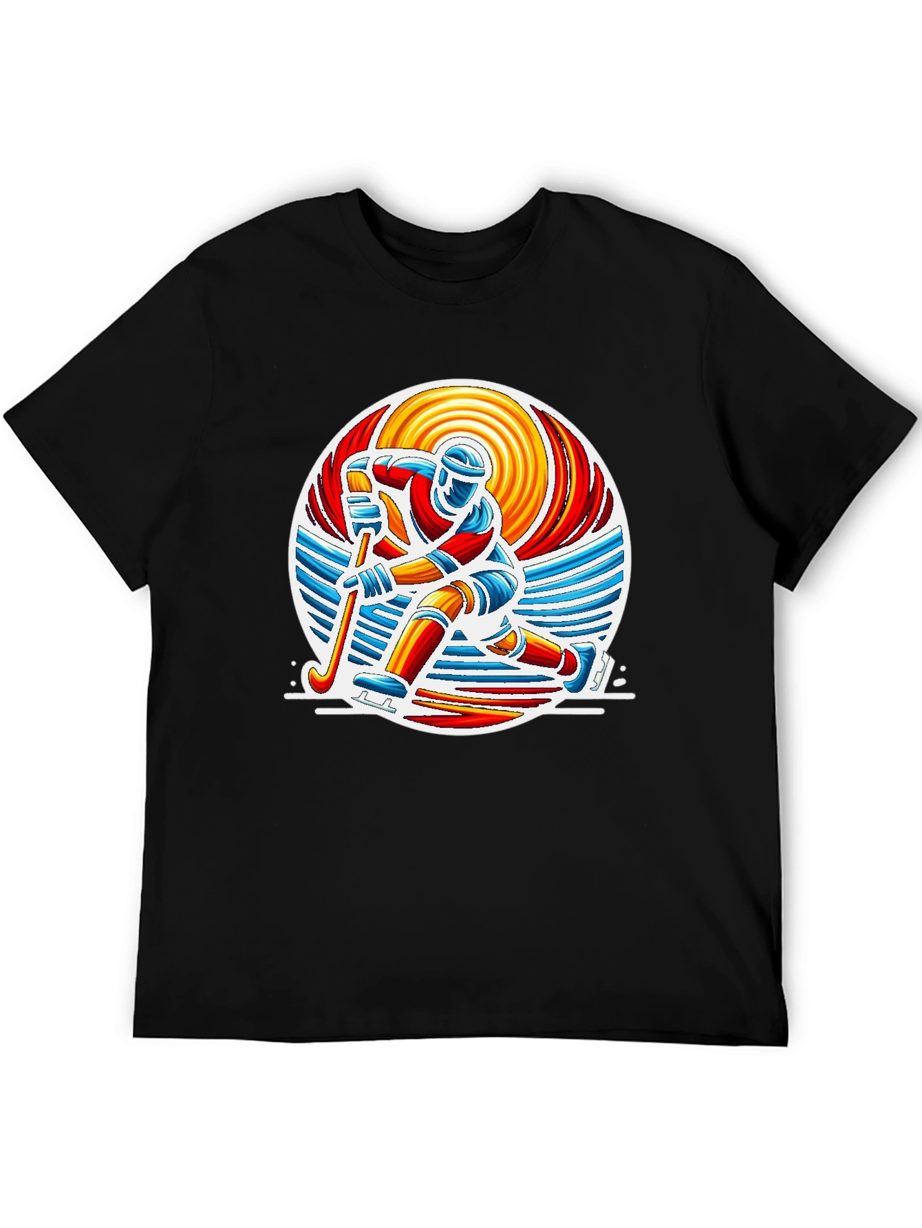 Hockey Player Graphic Tee - Retro Style