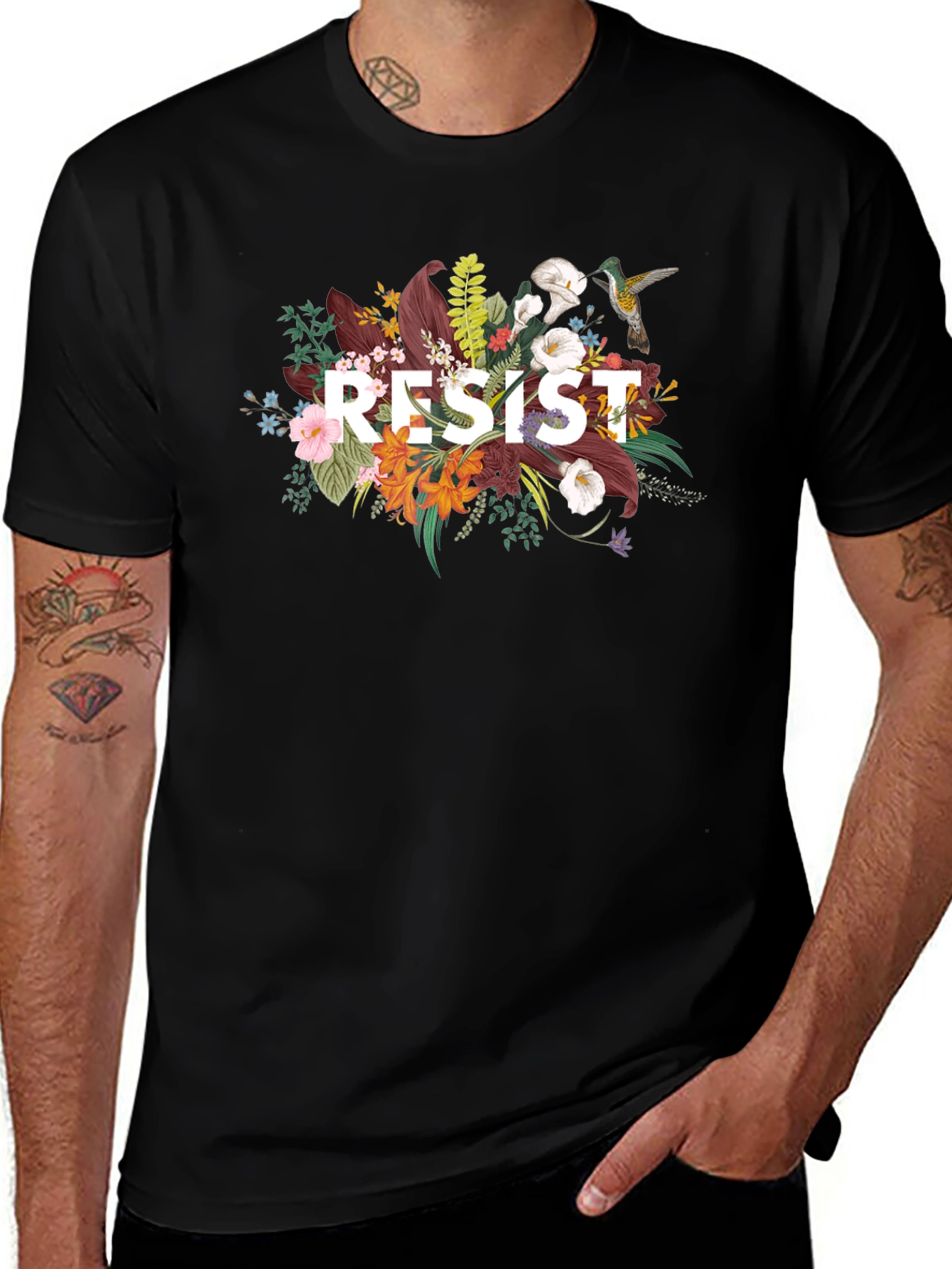 Resist Floral Graphic T-Shirt