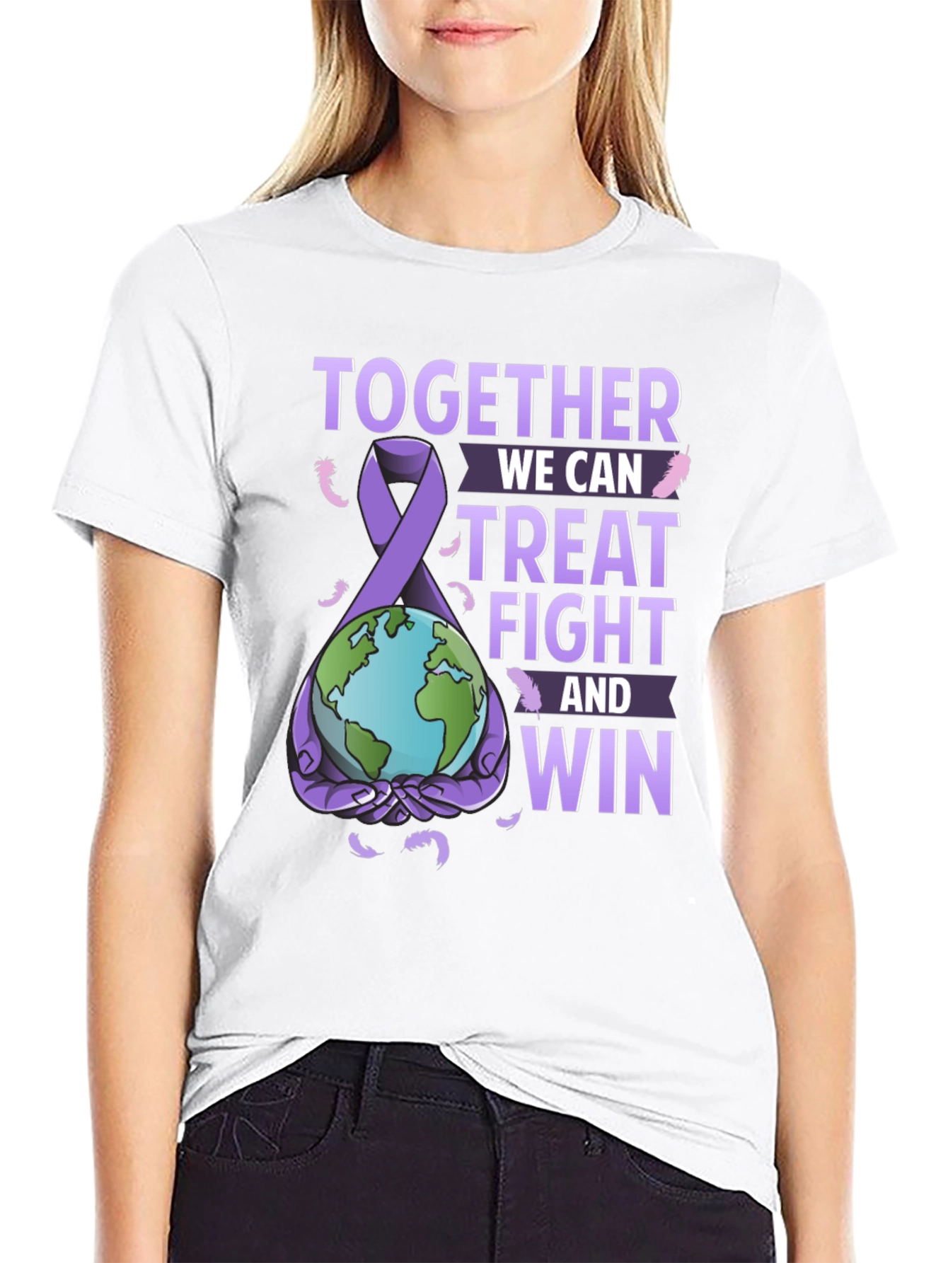Together We Can Black Graphic T-Shirt