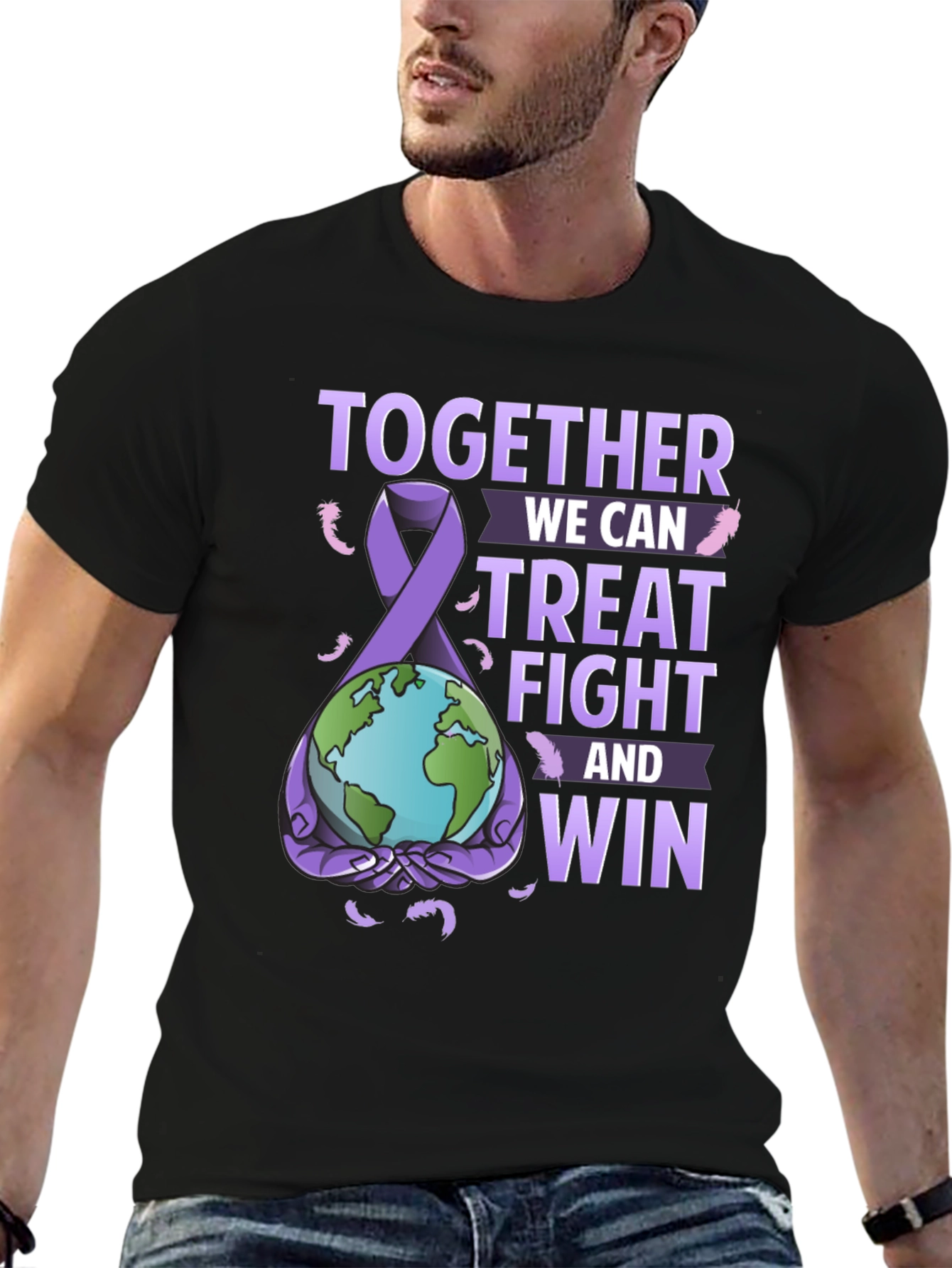 Together We Can Black Graphic T-Shirt