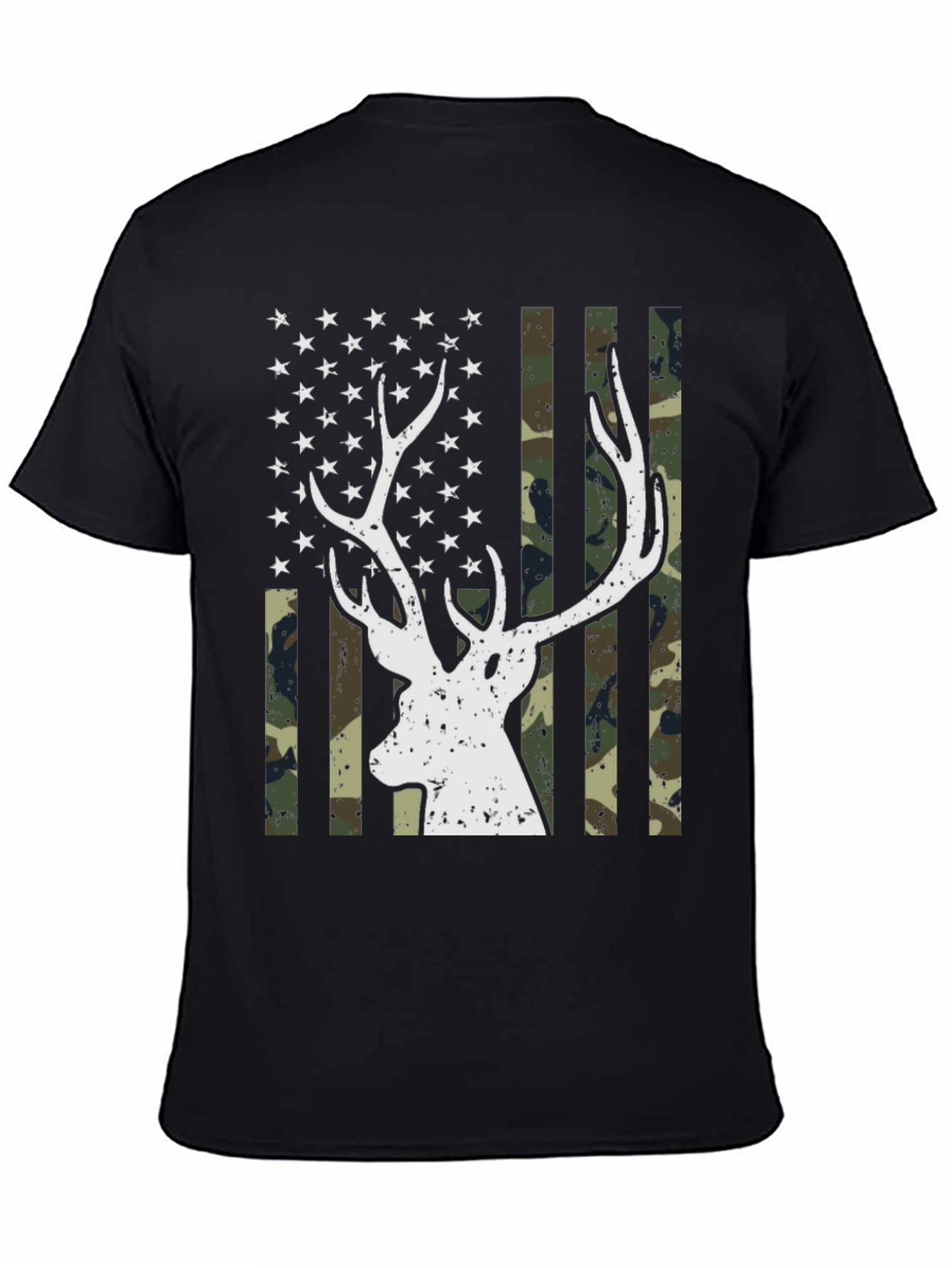 Deer Flag Graphic Tee - Mens Black T-Shirt