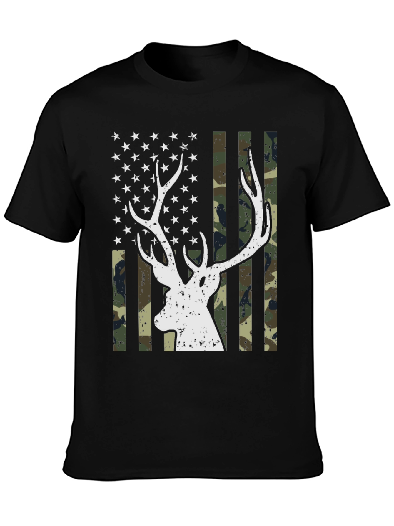 Deer Flag Graphic Tee - Mens Black T-Shirt
