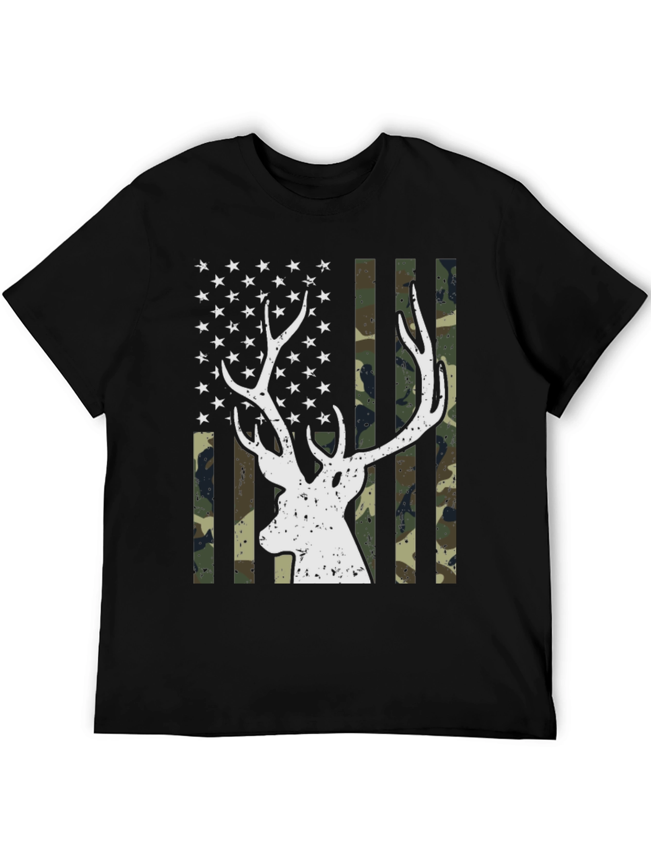 Deer Flag Graphic Tee - Mens Black T-Shirt