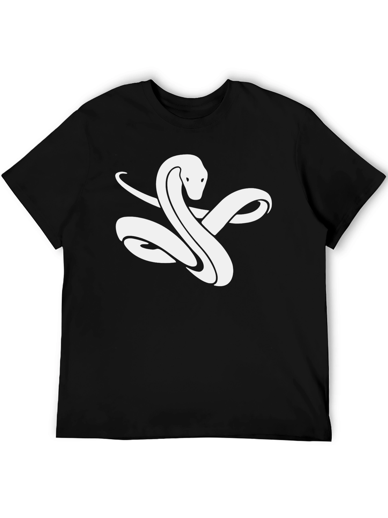 Snake Graphic Tee - Black Cotton T-Shirt
