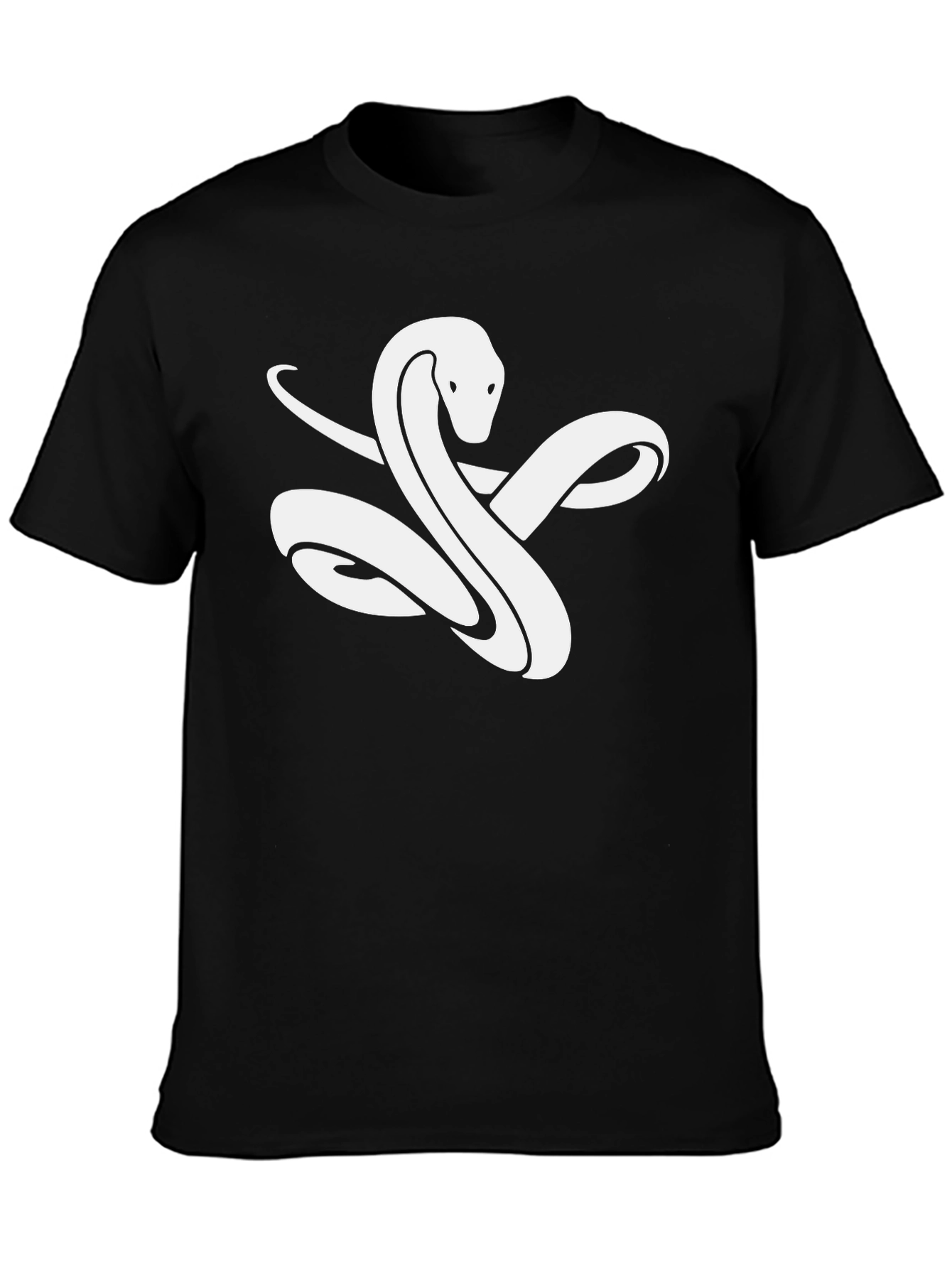 Snake Graphic Tee - Black Cotton T-Shirt