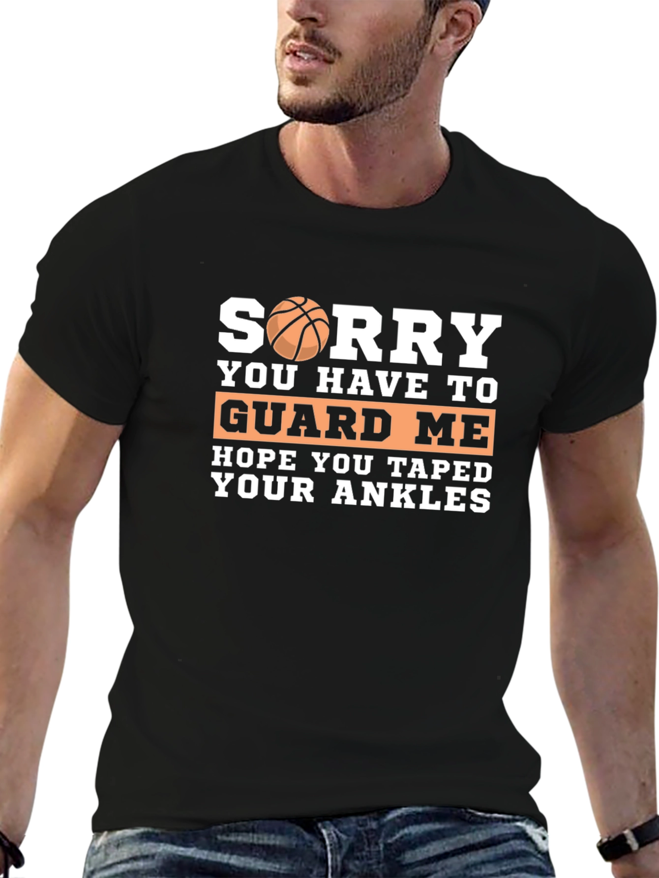 Sorry Guard Me Basketball Graphic T-Shirt