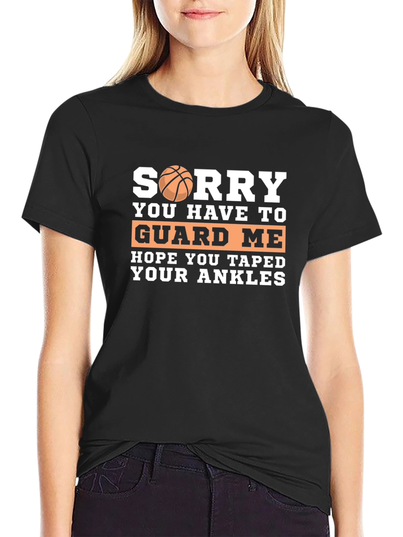 Sorry Guard Me Basketball Graphic T-Shirt