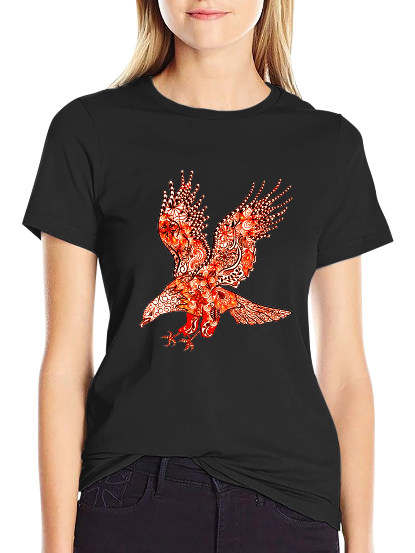 Raven Graphic Print Black T-Shirt