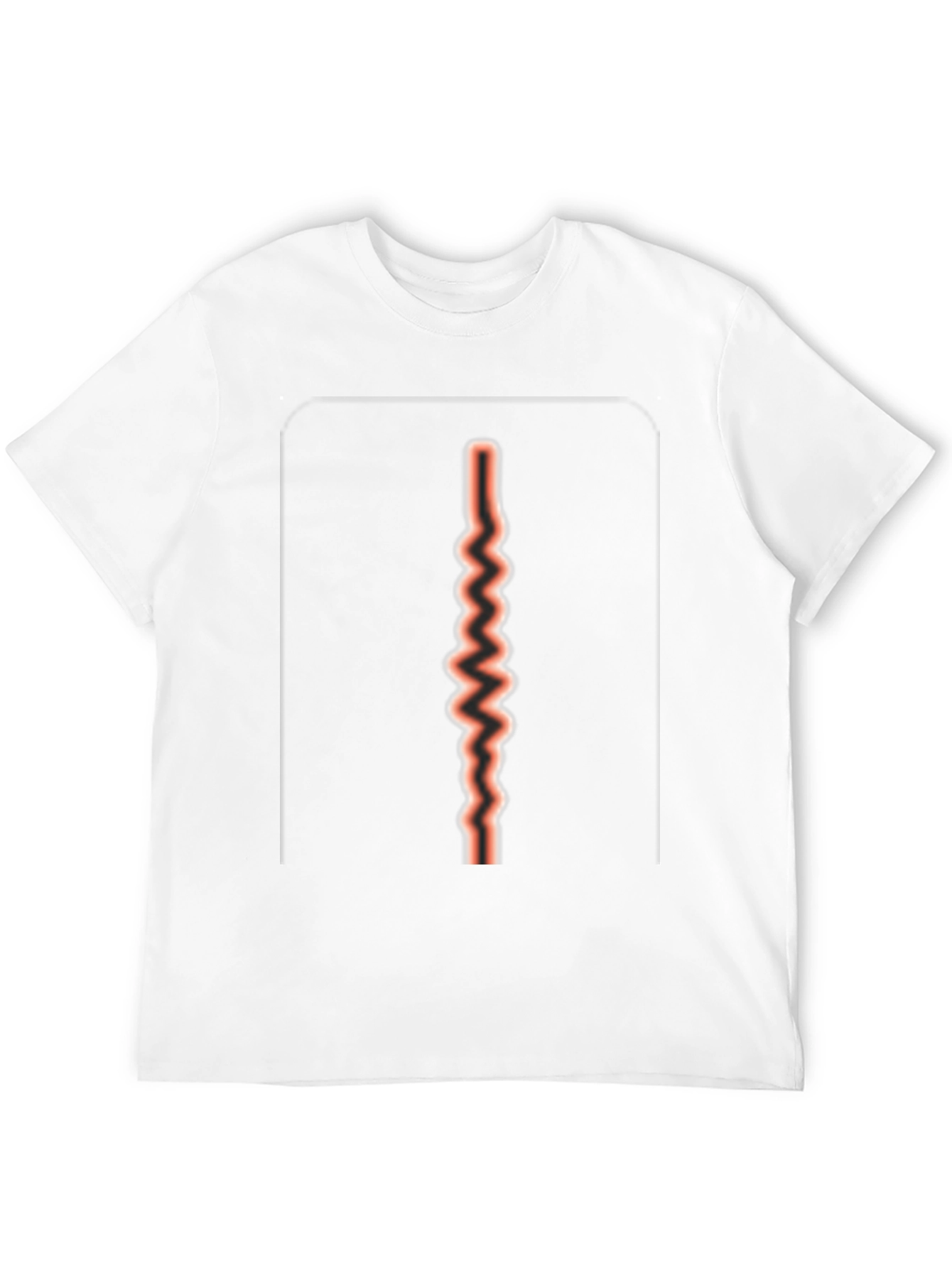 Red Zig Zag Line on Black T-shirt