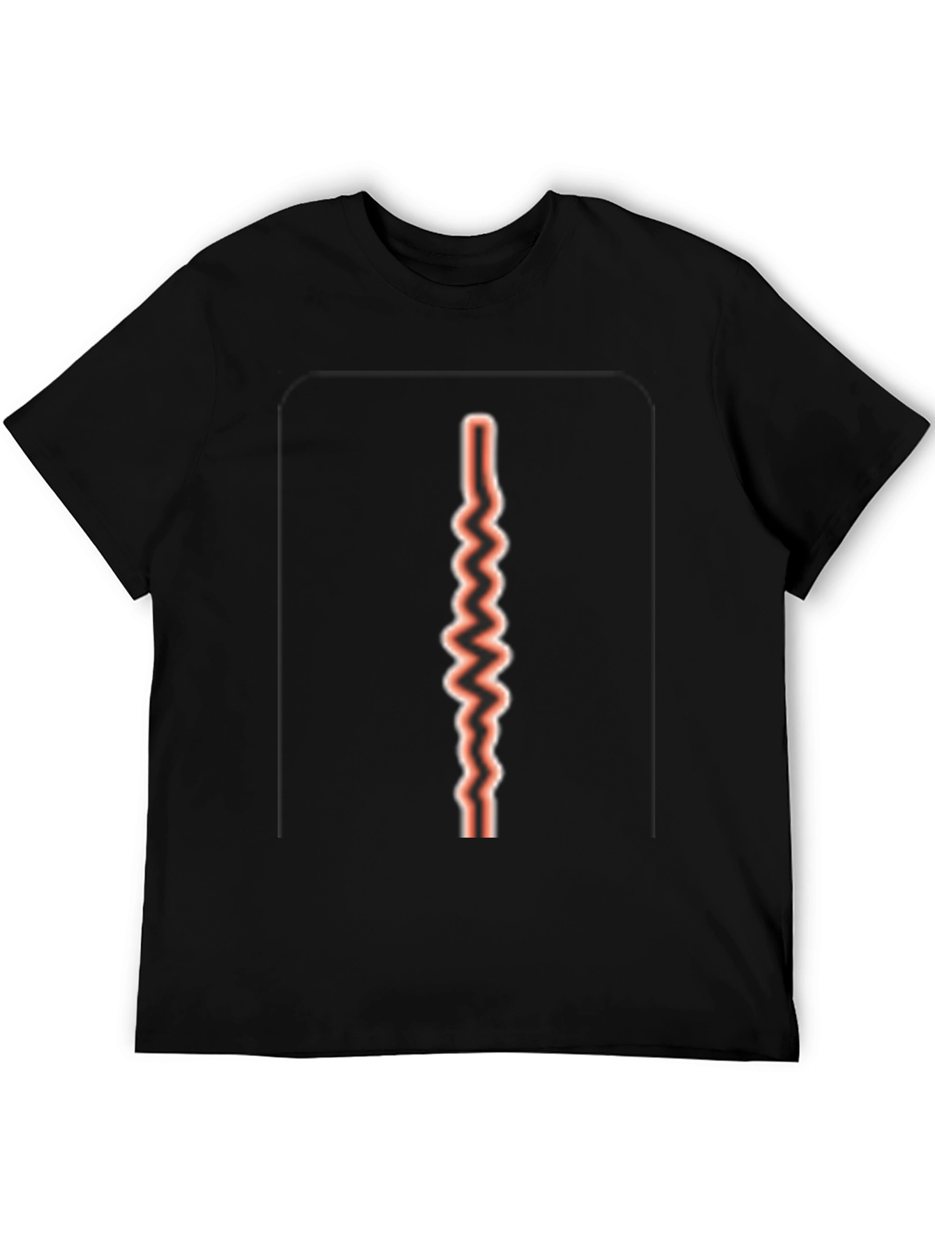 Red Zig Zag Line on Black T-shirt