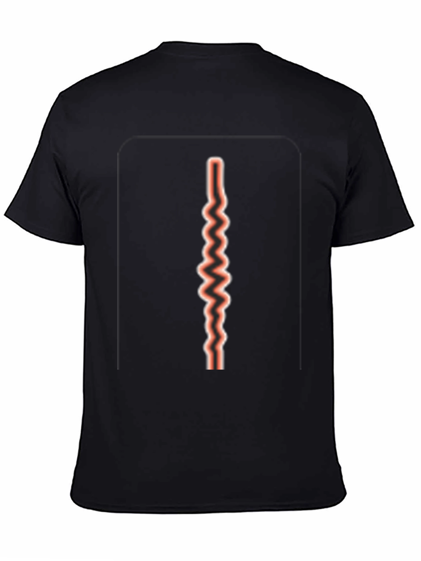 Red Zig Zag Line on Black T-shirt