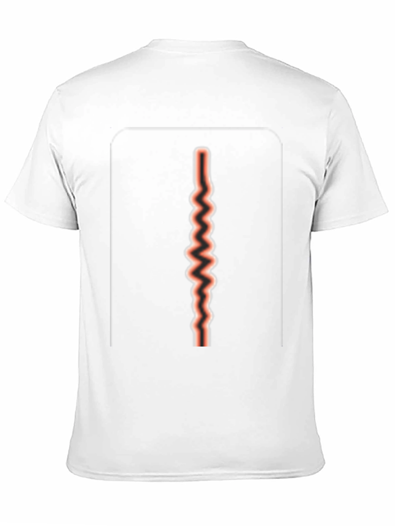 Red Zig Zag Line on Black T-shirt