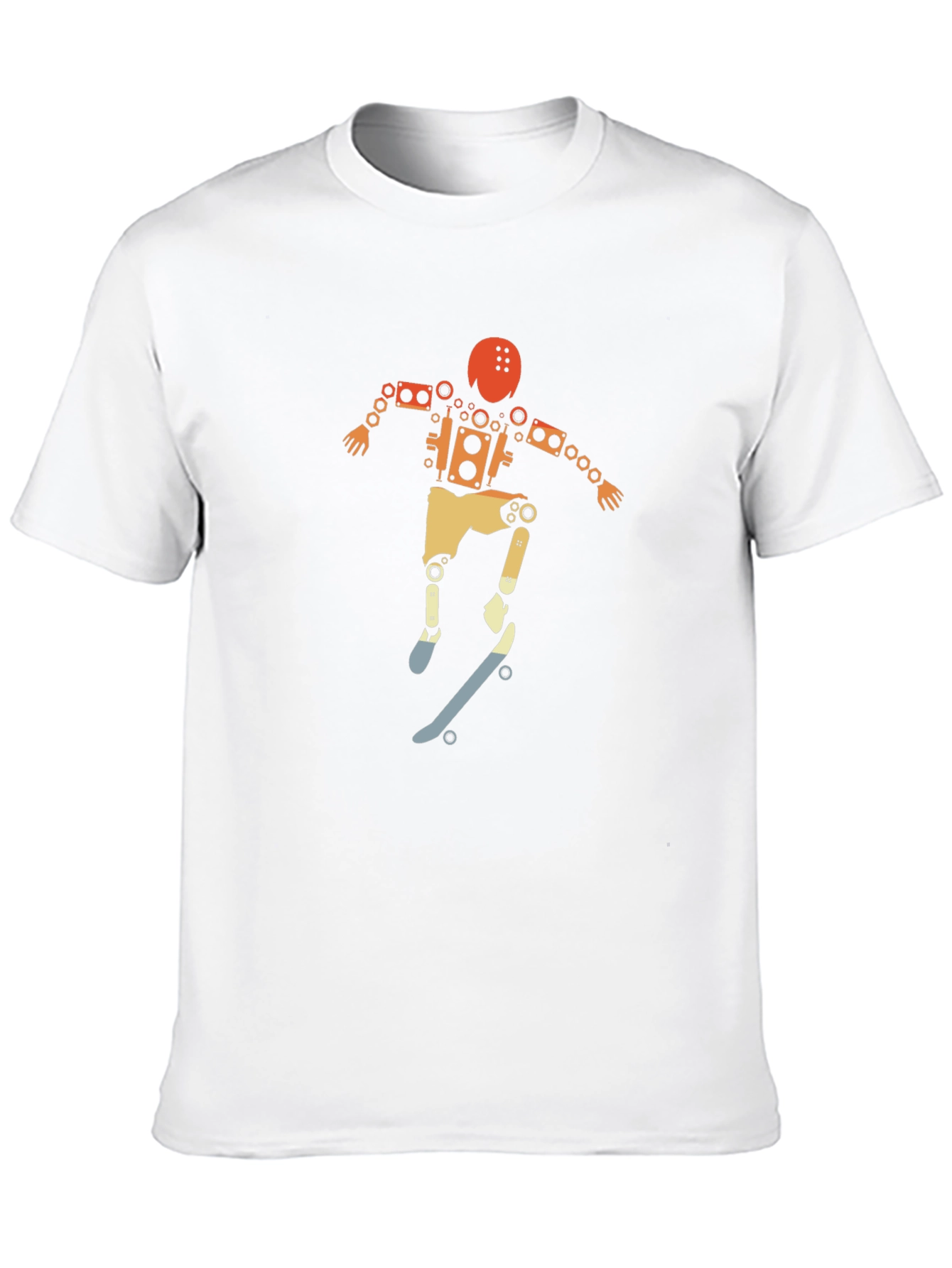 Skateboarding Robot Graphic Tee - Unique Design