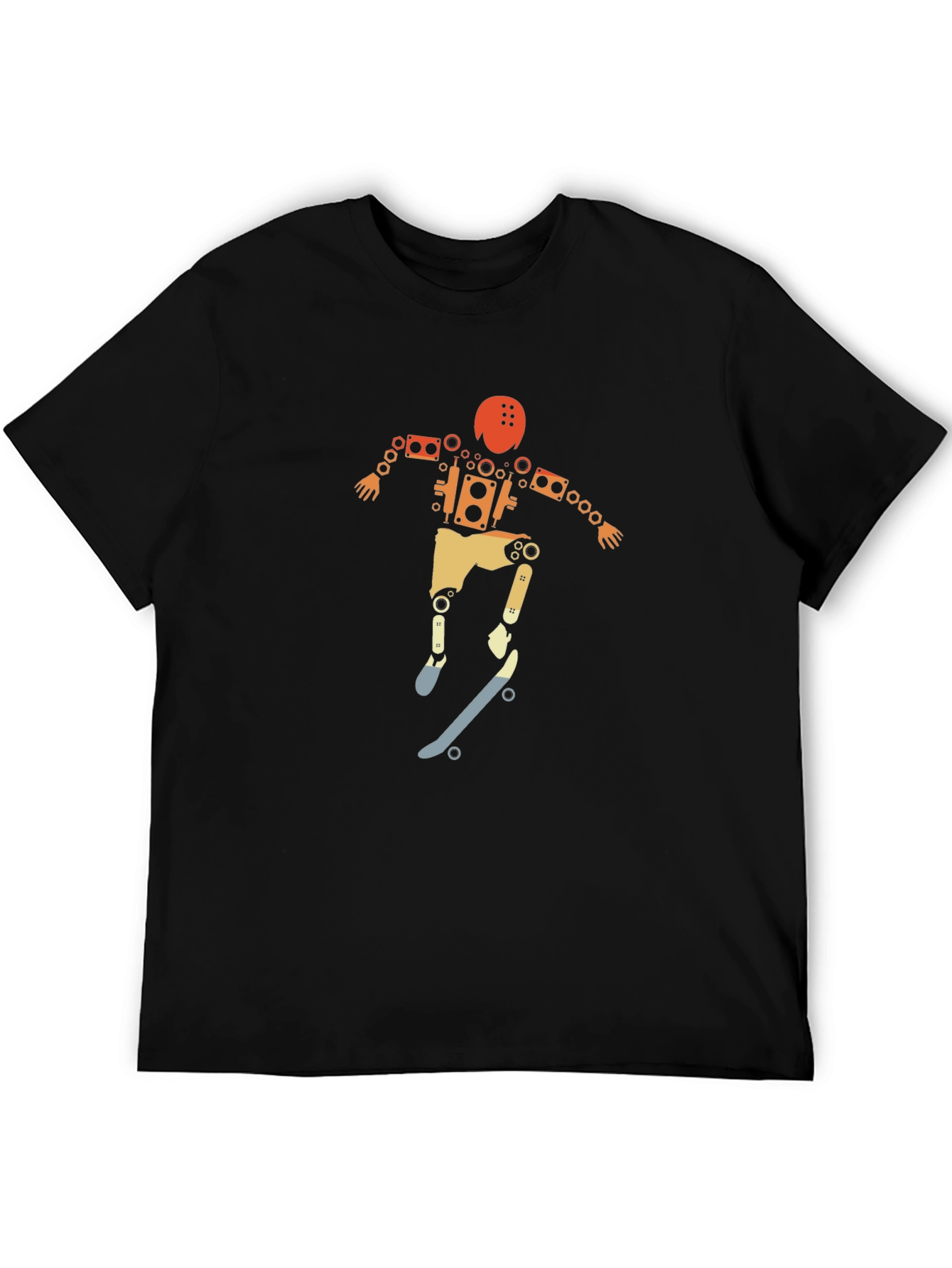 Skateboarding Robot Graphic Tee - Unique Design