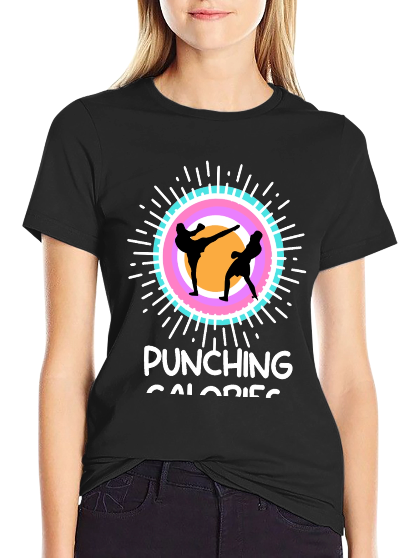 Punching Calories Black T-Shirt