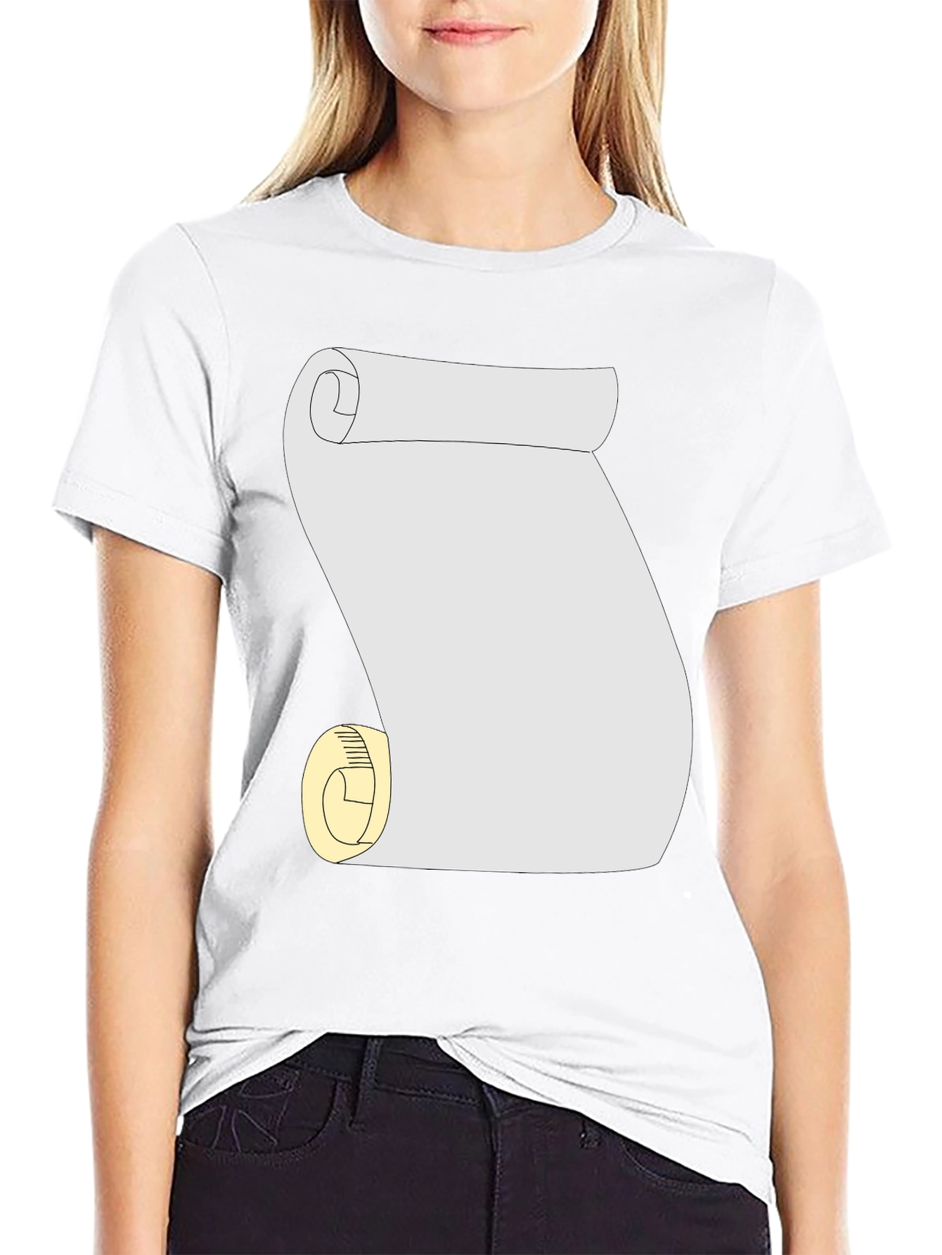 Scroll Graphic Tee - Black Cotton Casual T-Shirt