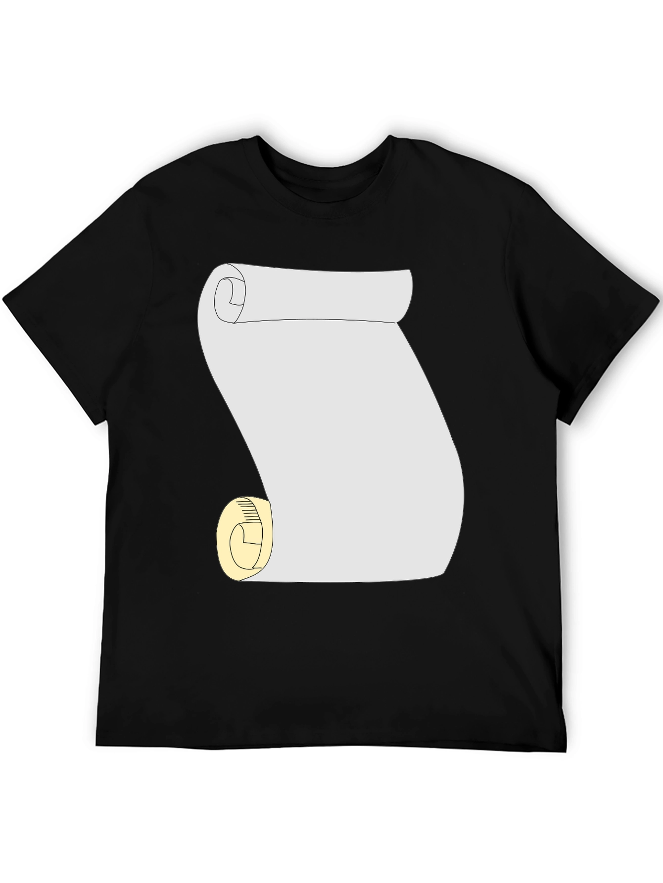 Scroll Graphic Tee - Black Cotton Casual T-Shirt