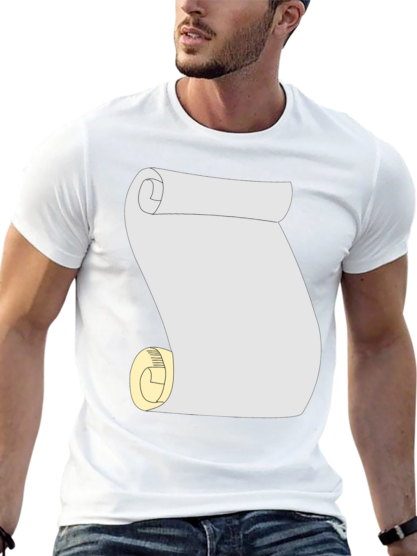 Scroll Graphic Tee - Black Cotton Casual T-Shirt