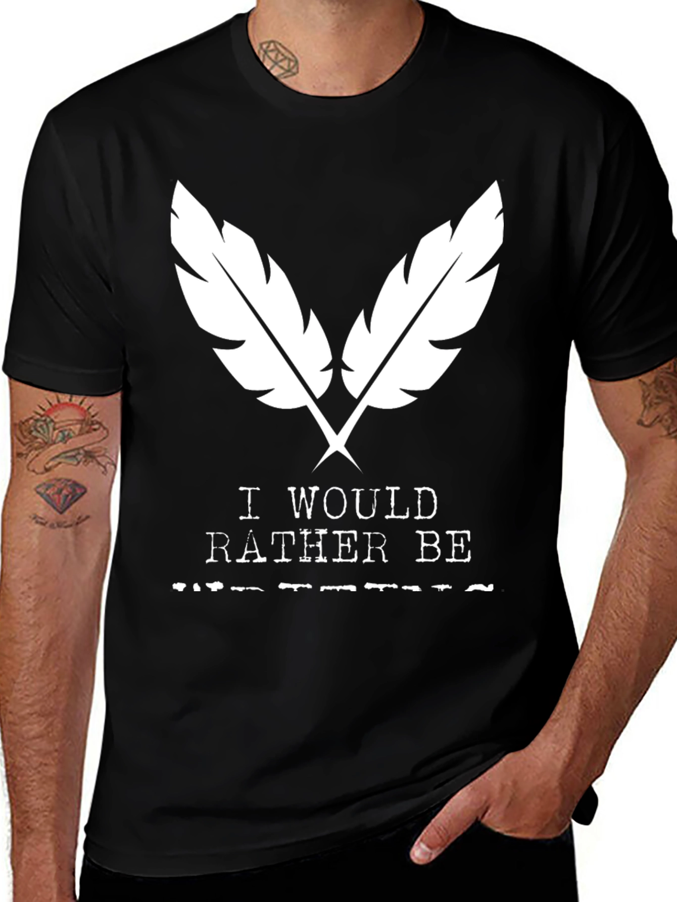 I Would Rather Be Tee - Black Graphic T-Shirt