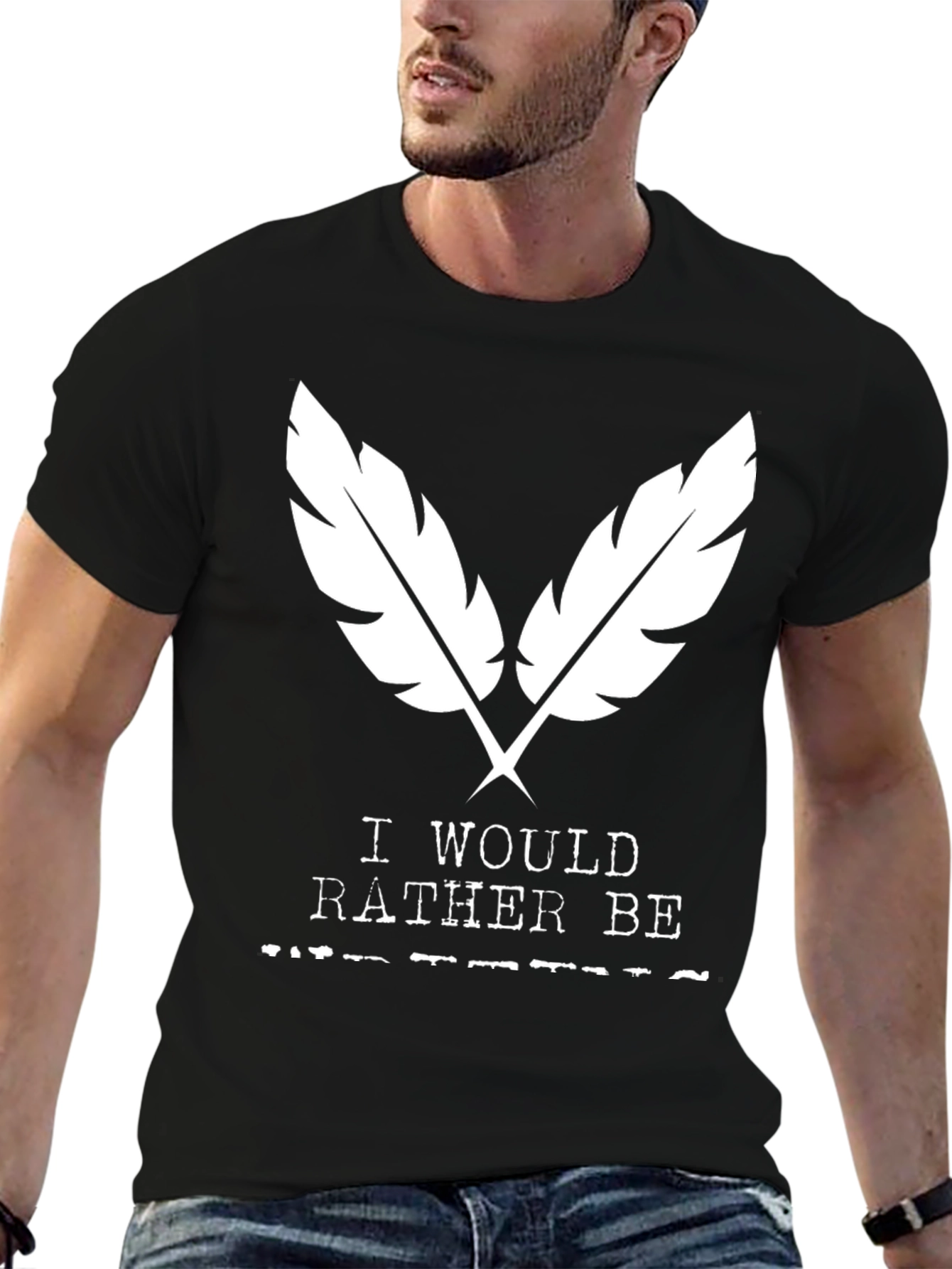 I Would Rather Be Tee - Black Graphic T-Shirt