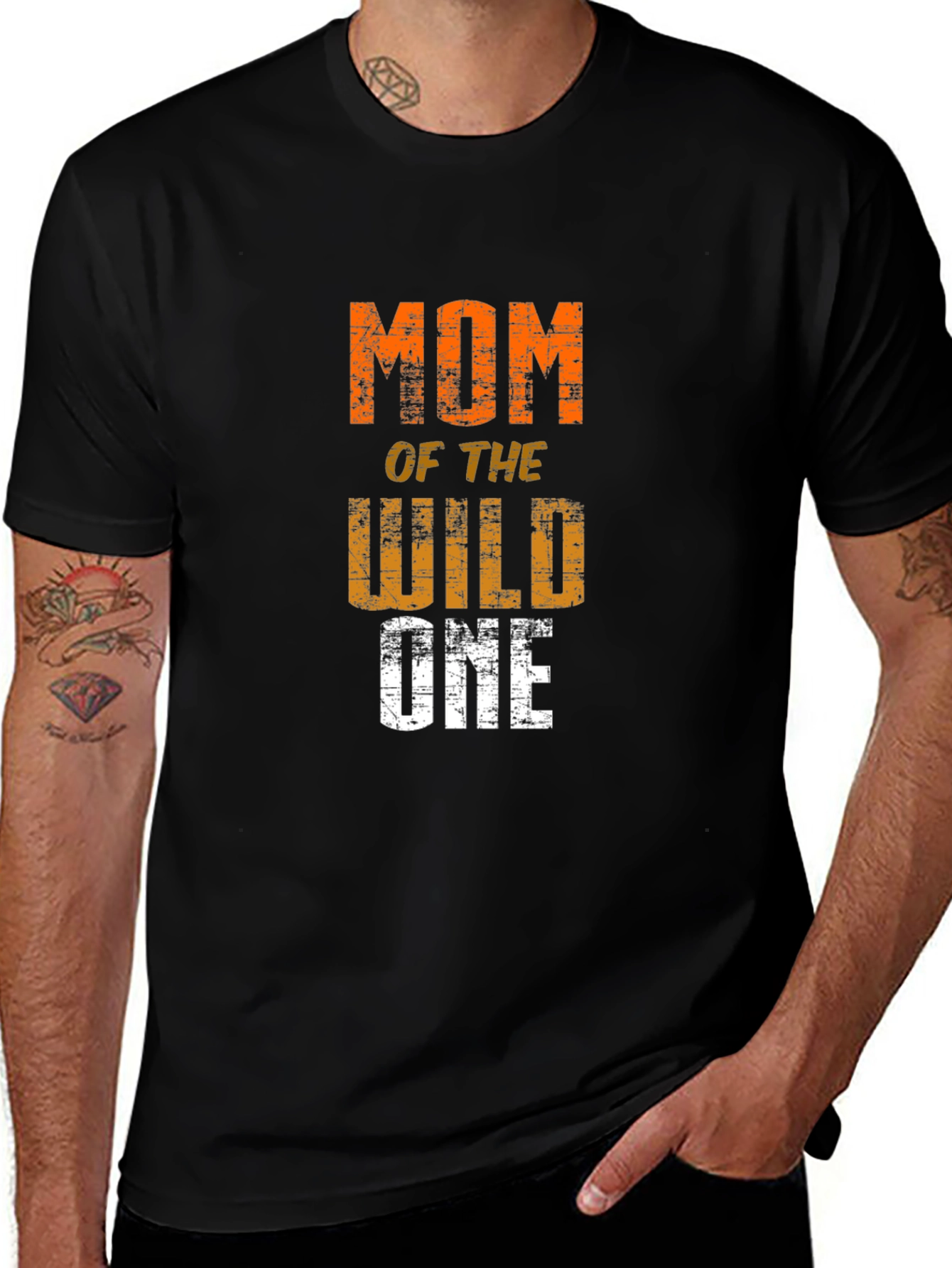 Mom of the Wild One Graphic Tee - Black