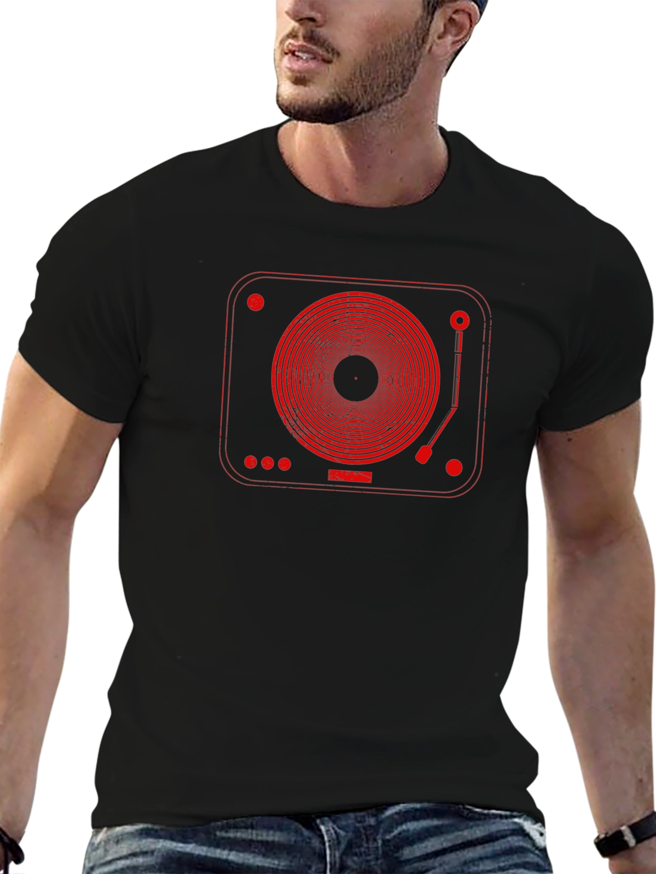 Retro Turntable Graphic Tee - Music Lovers T-Shirt