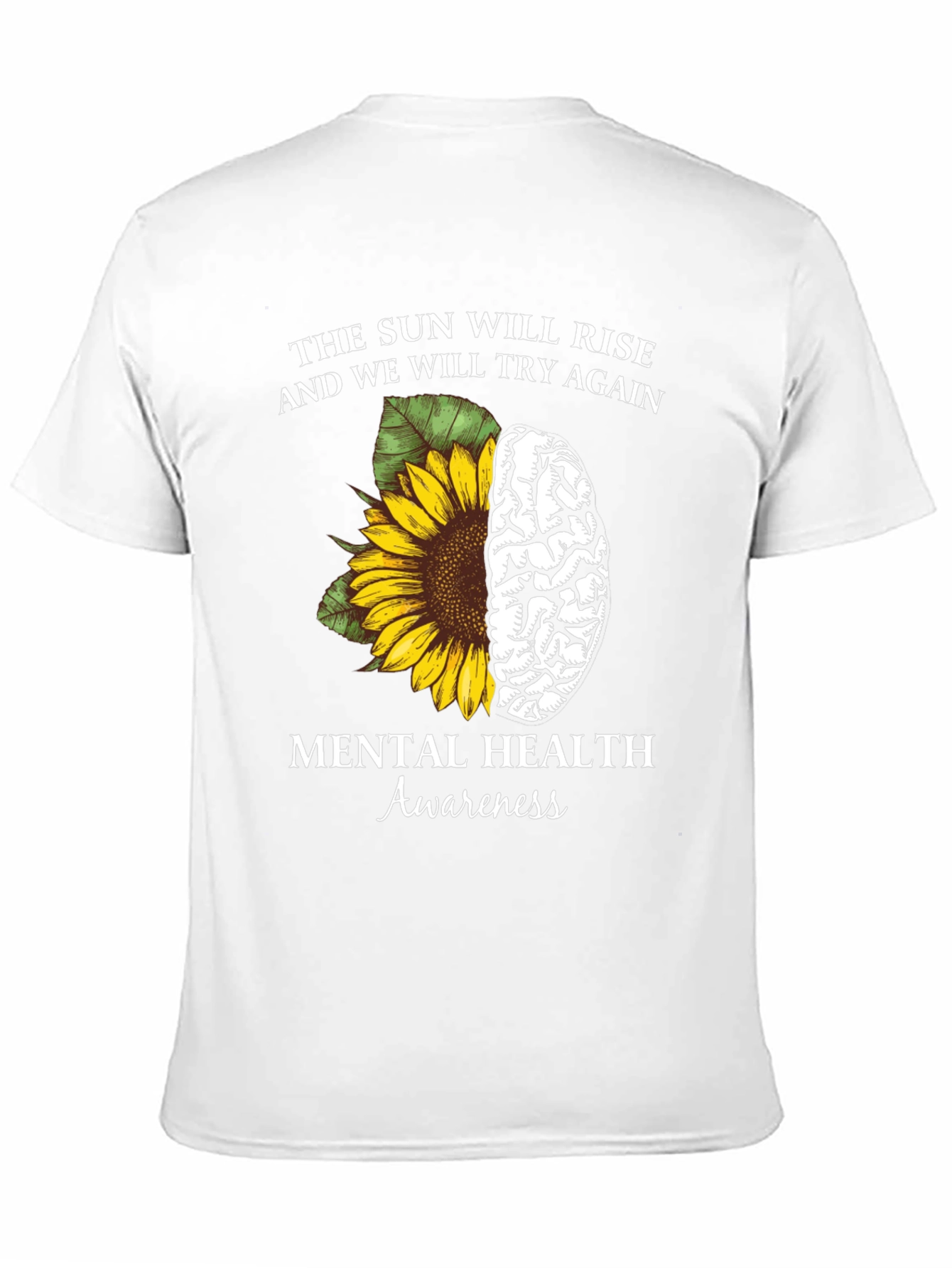 Mental Health Awareness Sunflower Brain Graphic Tee