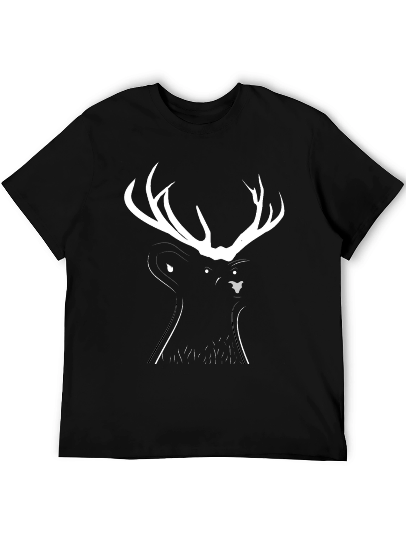 Deer Silhouette Graphic Tee - Black