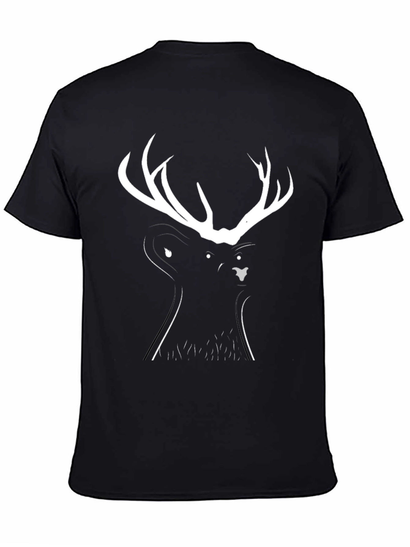 Deer Silhouette Graphic Tee - Black