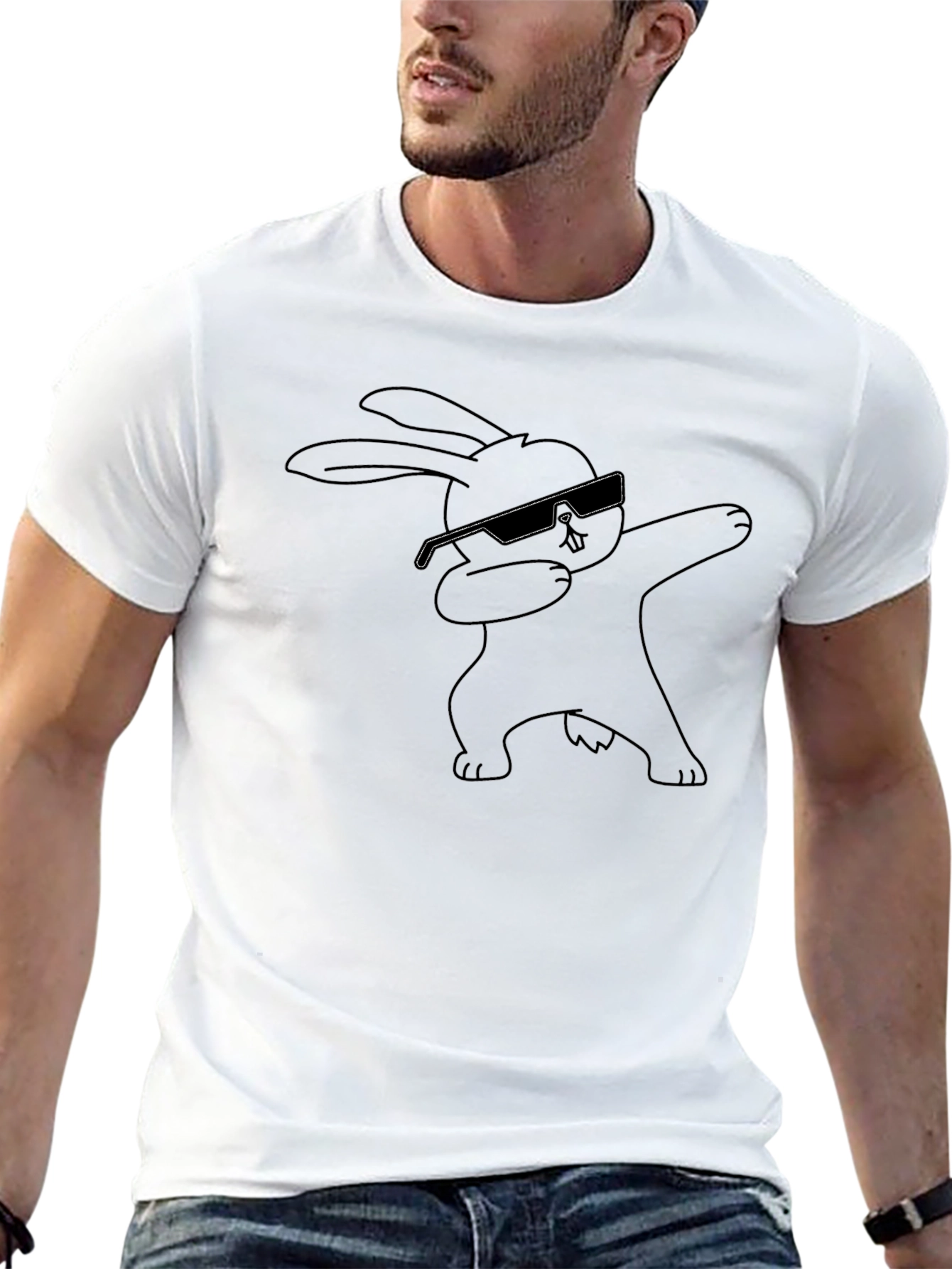 Dabbing Bunny Graphic Tee - Cool & Casual T-Shirt