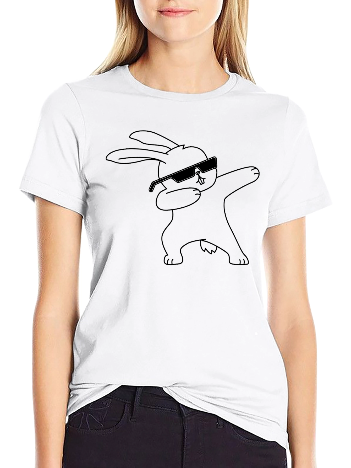 Dabbing Bunny Graphic Tee - Cool & Casual T-Shirt