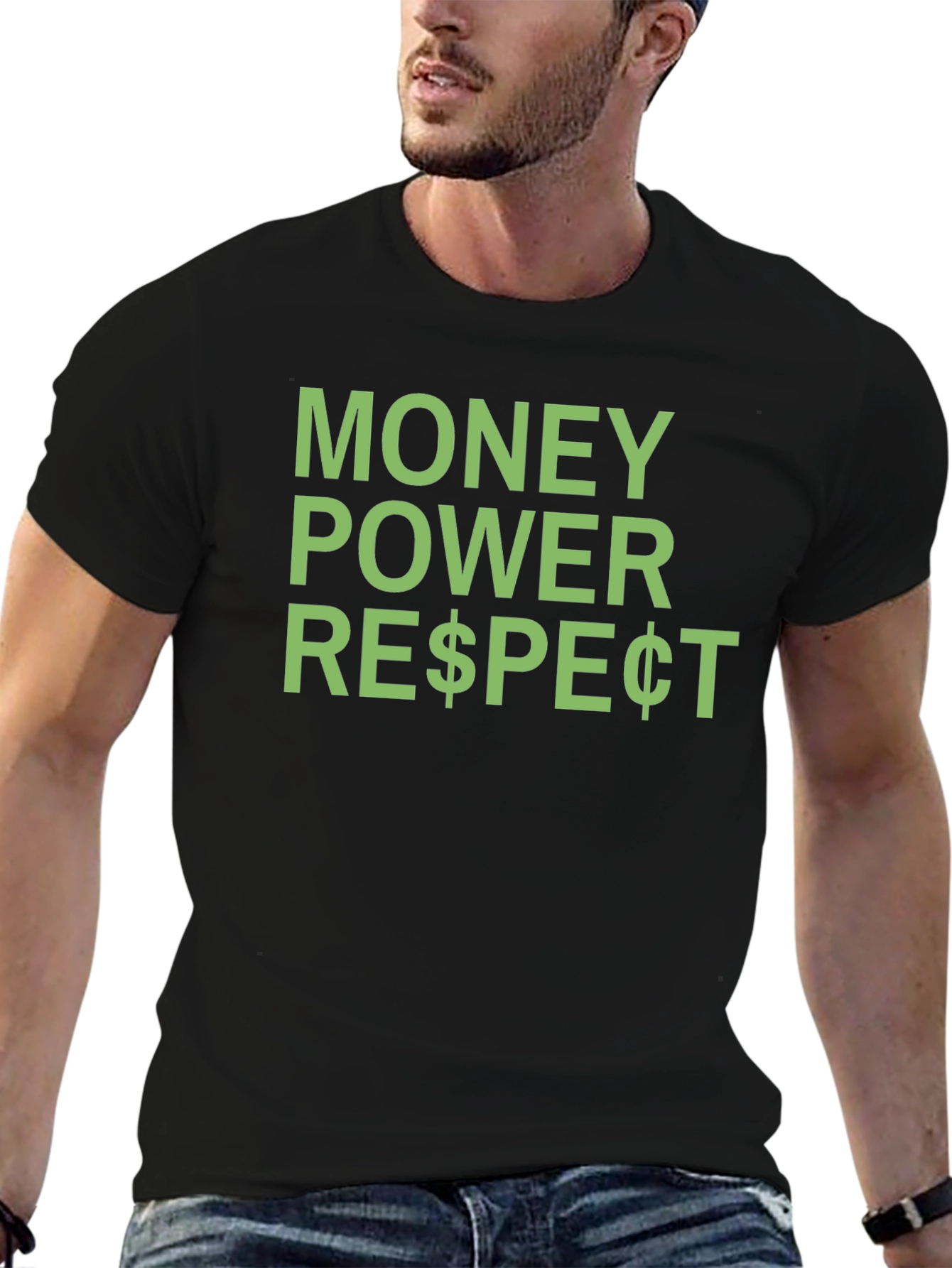 Money Power Respect Graphic Tee - Black