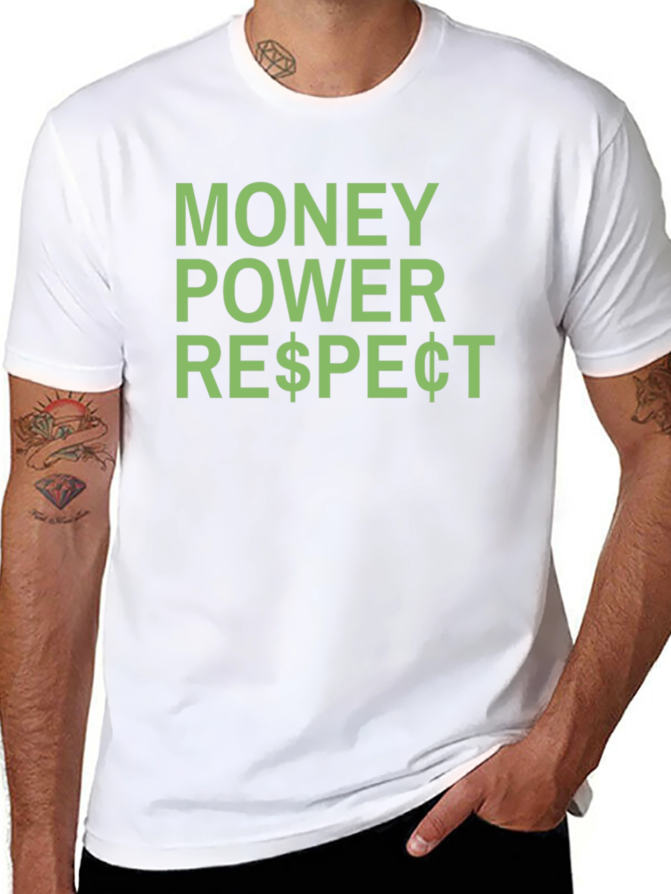 Money Power Respect Graphic Tee - Black