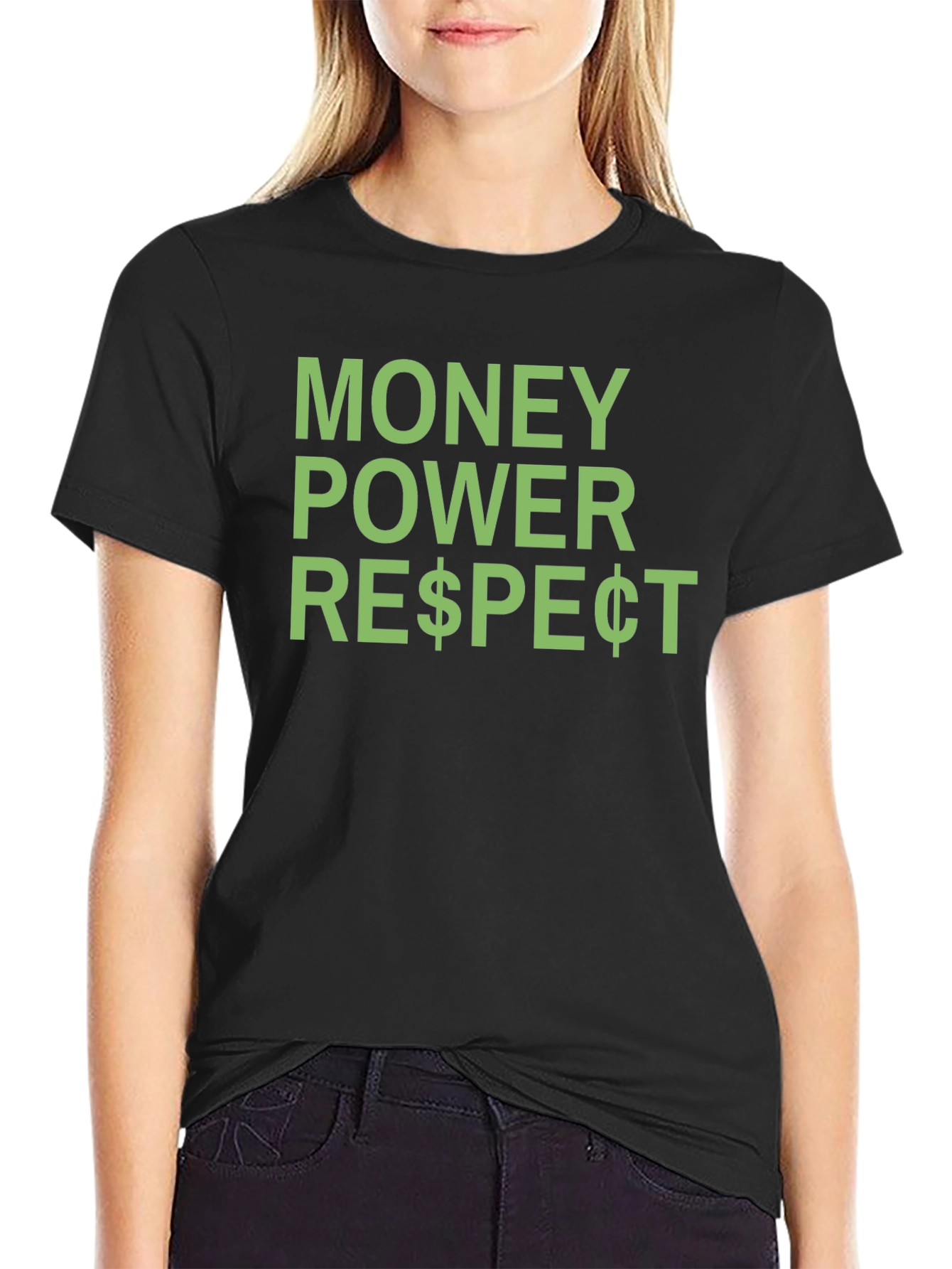 Money Power Respect Graphic Tee - Black