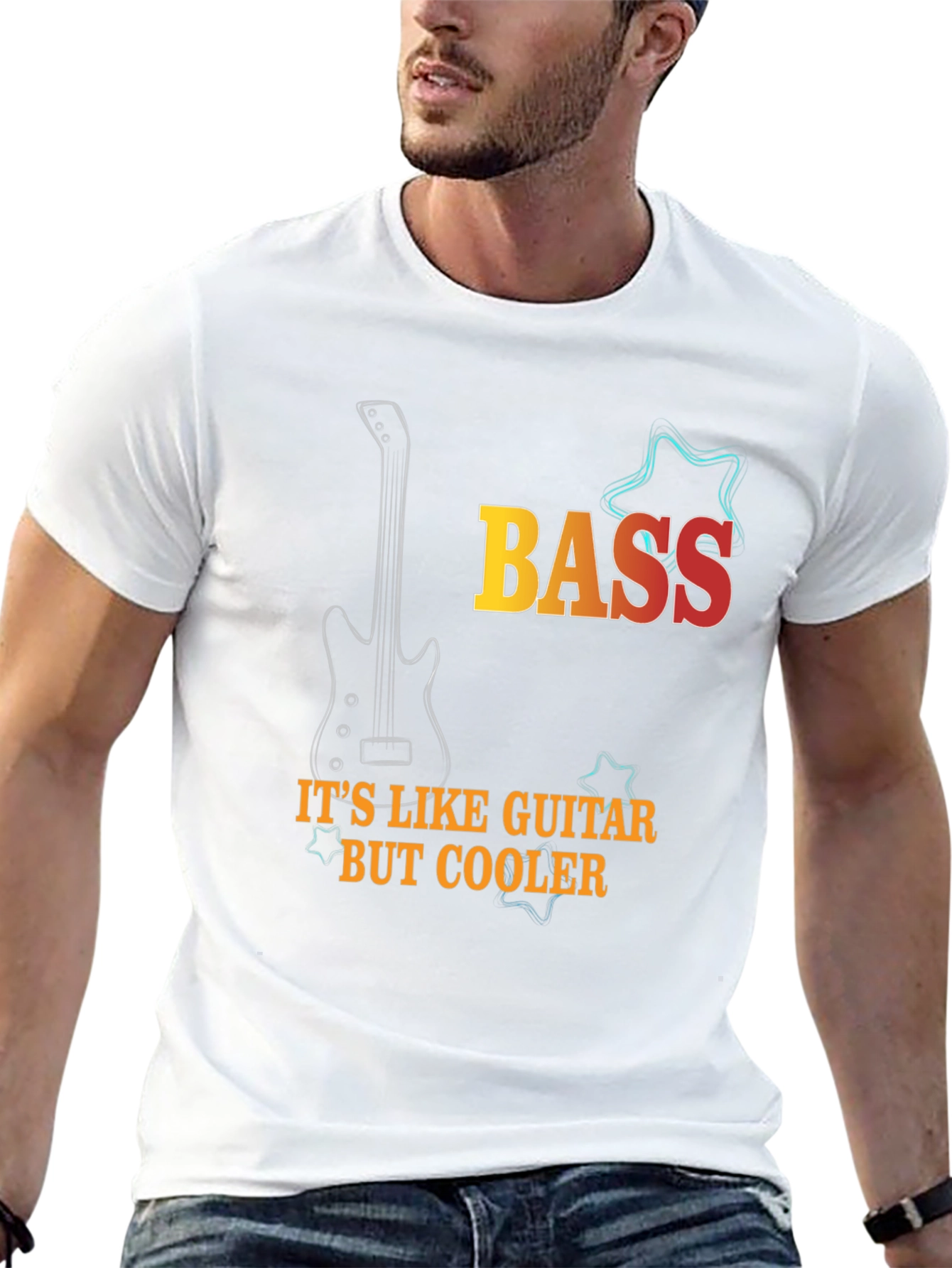 Bass Guitar Cool Black T-Shirt