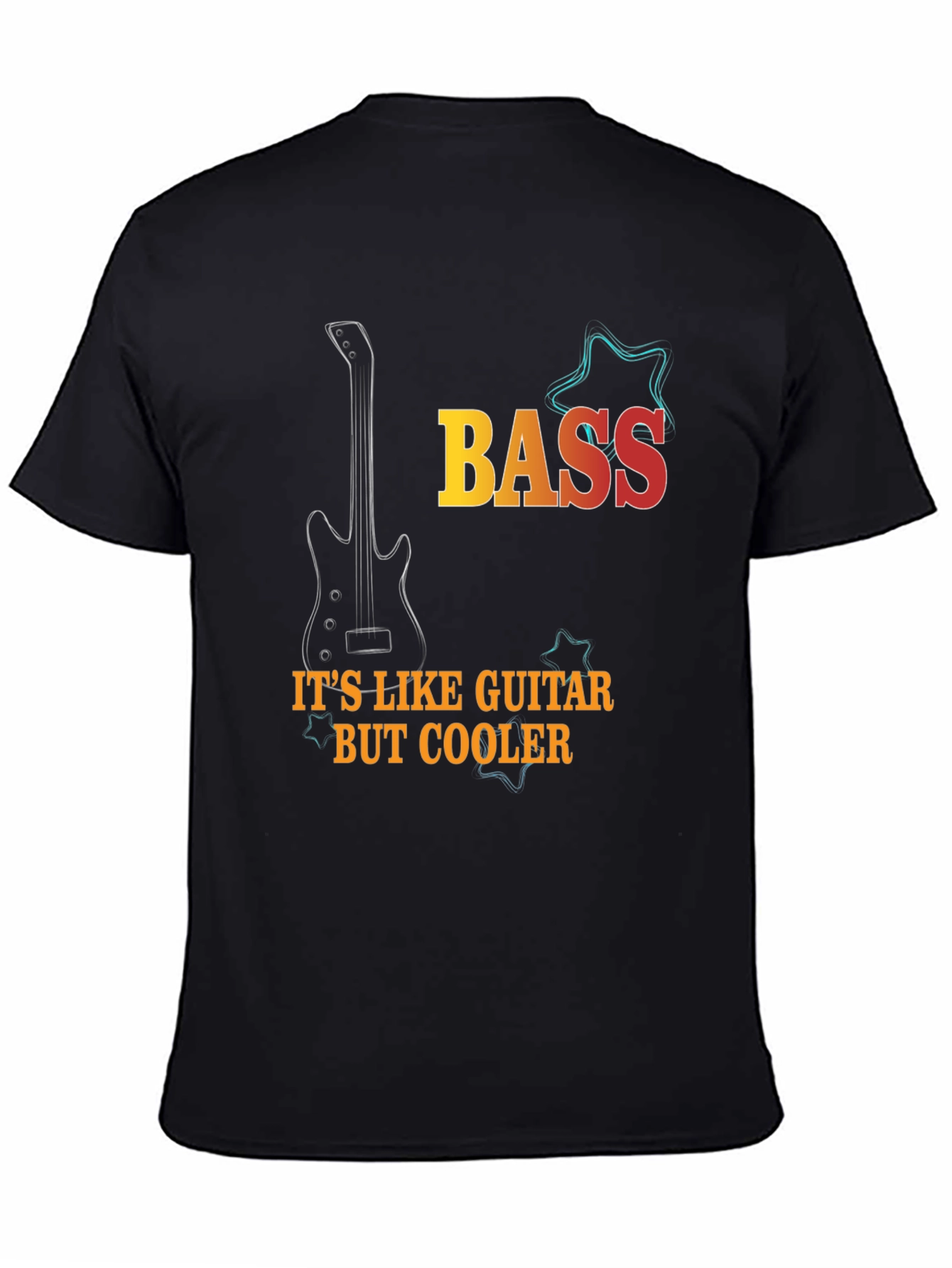 Bass Guitar Cool Black T-Shirt