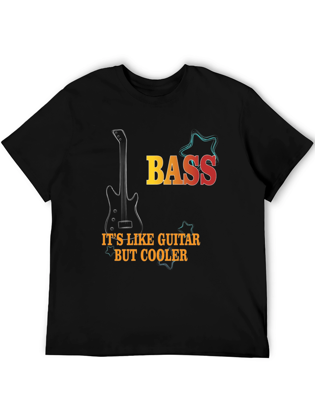 Bass Guitar Cool Black T-Shirt