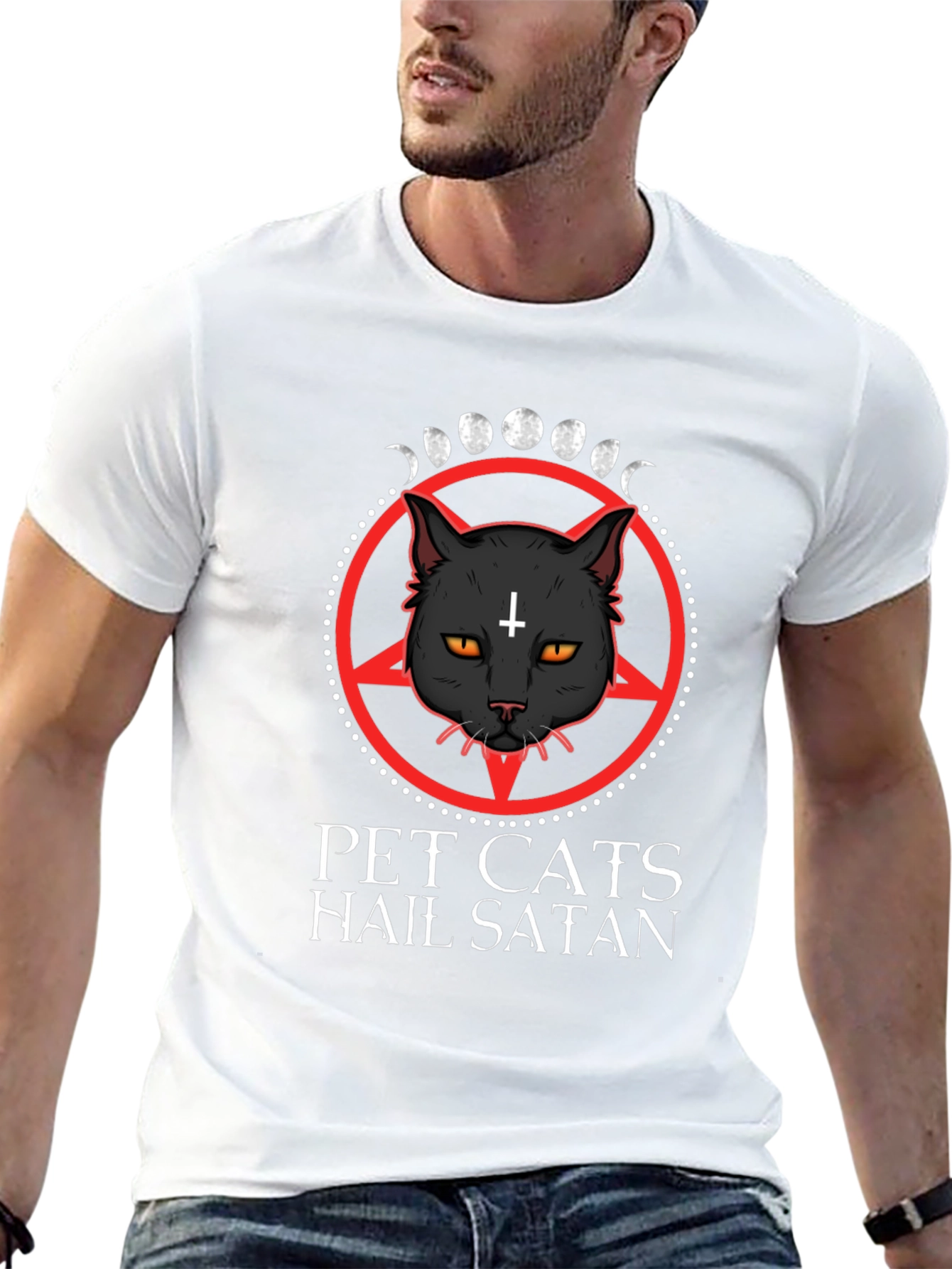 Pet Cats Hail Satan Graphic Tee