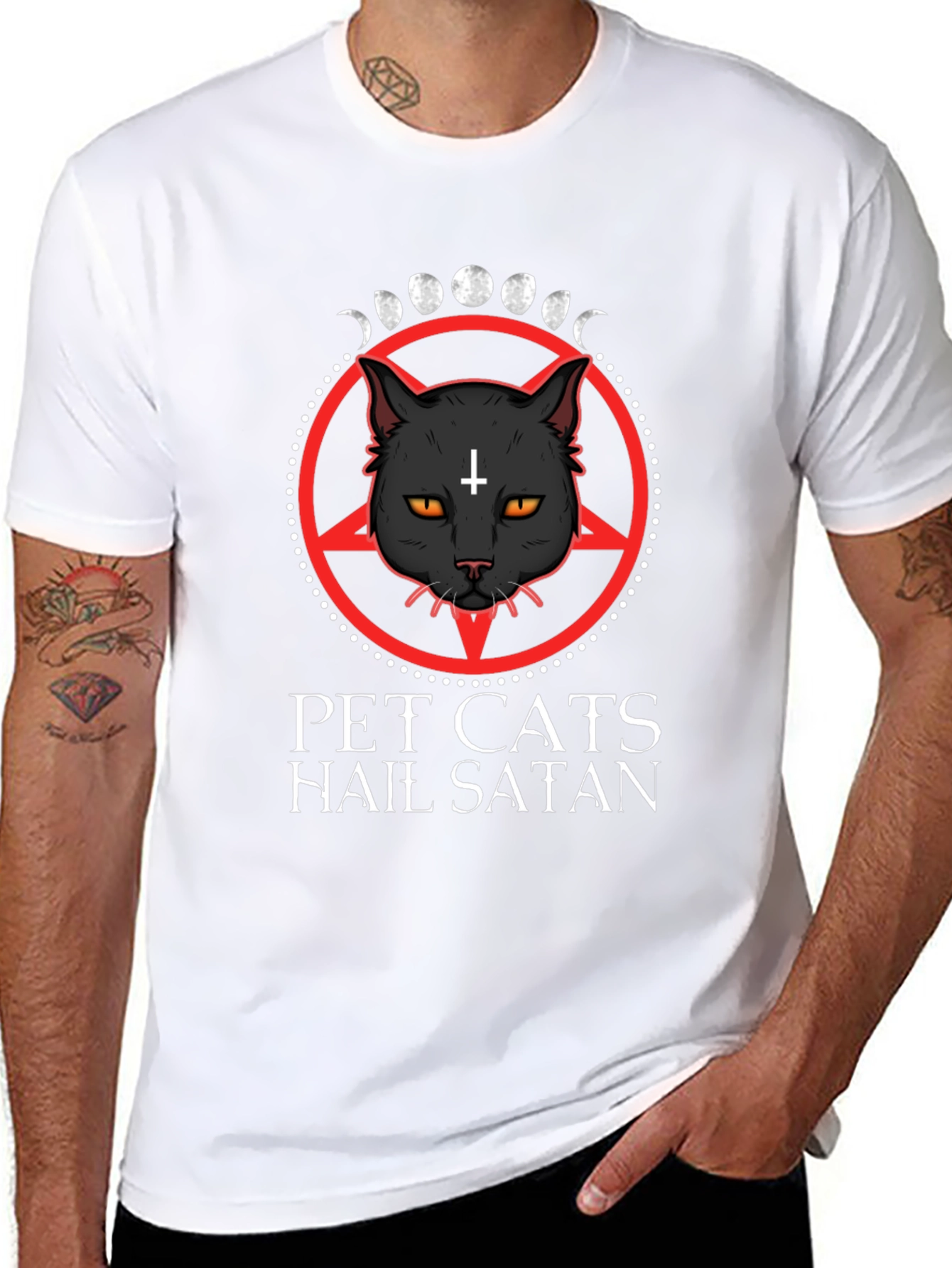 Pet Cats Hail Satan Graphic Tee