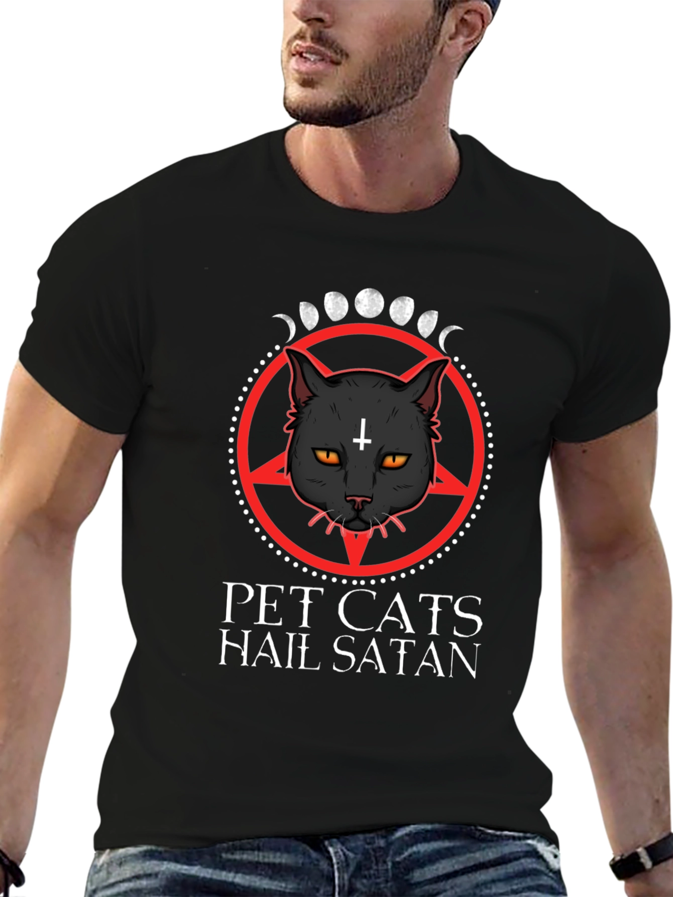 Pet Cats Hail Satan Graphic Tee