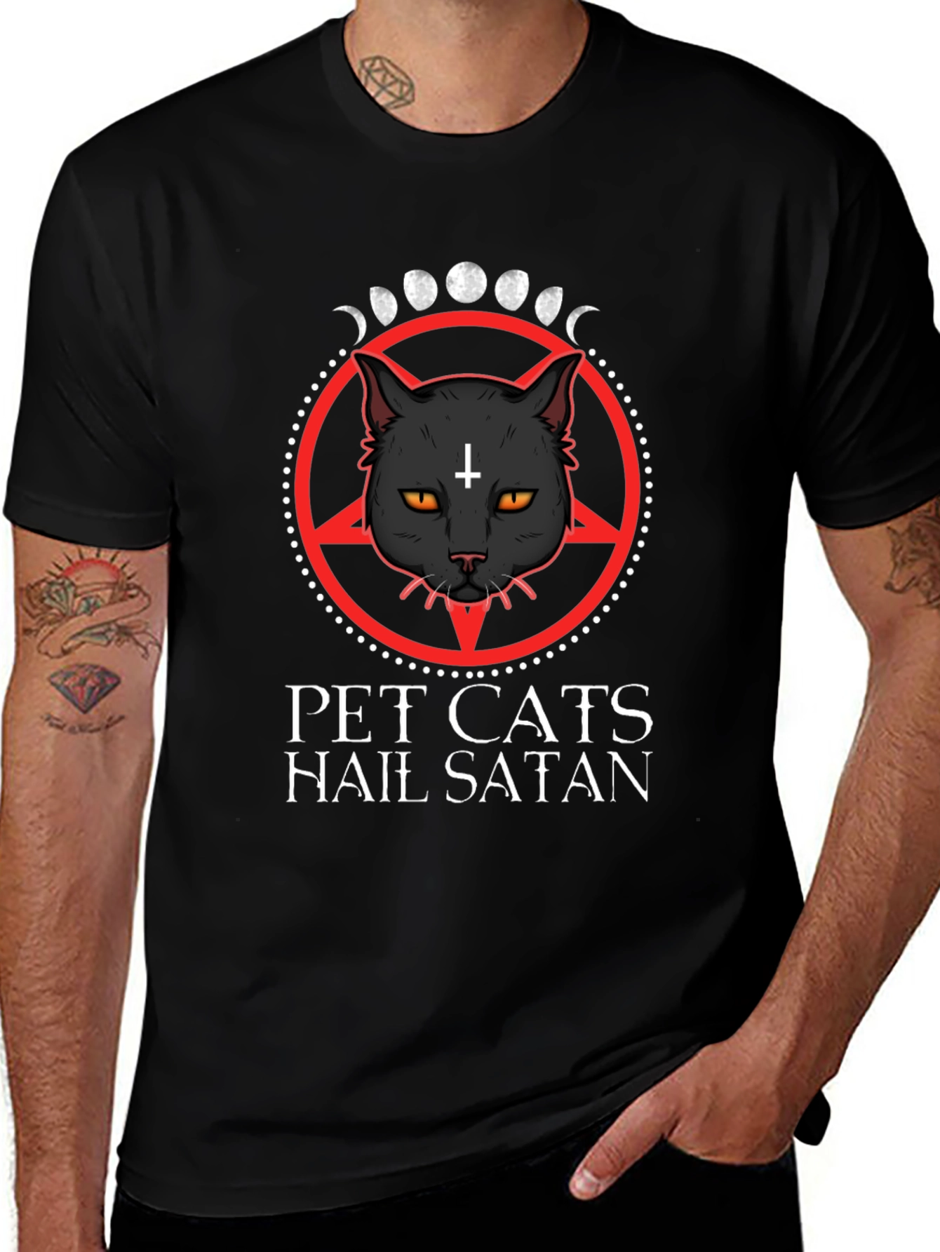 Pet Cats Hail Satan Graphic Tee