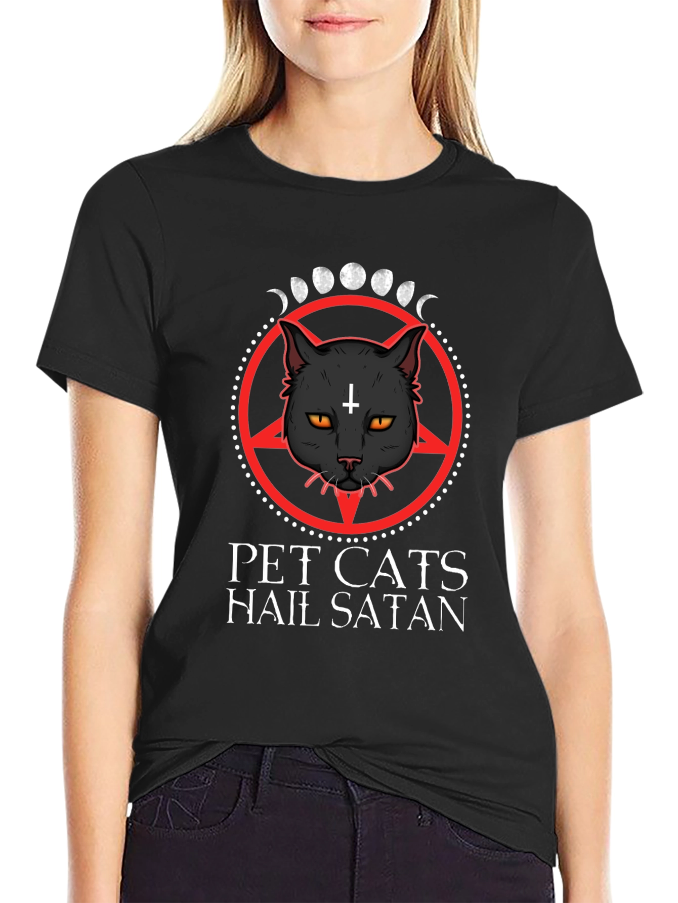 Pet Cats Hail Satan Graphic Tee