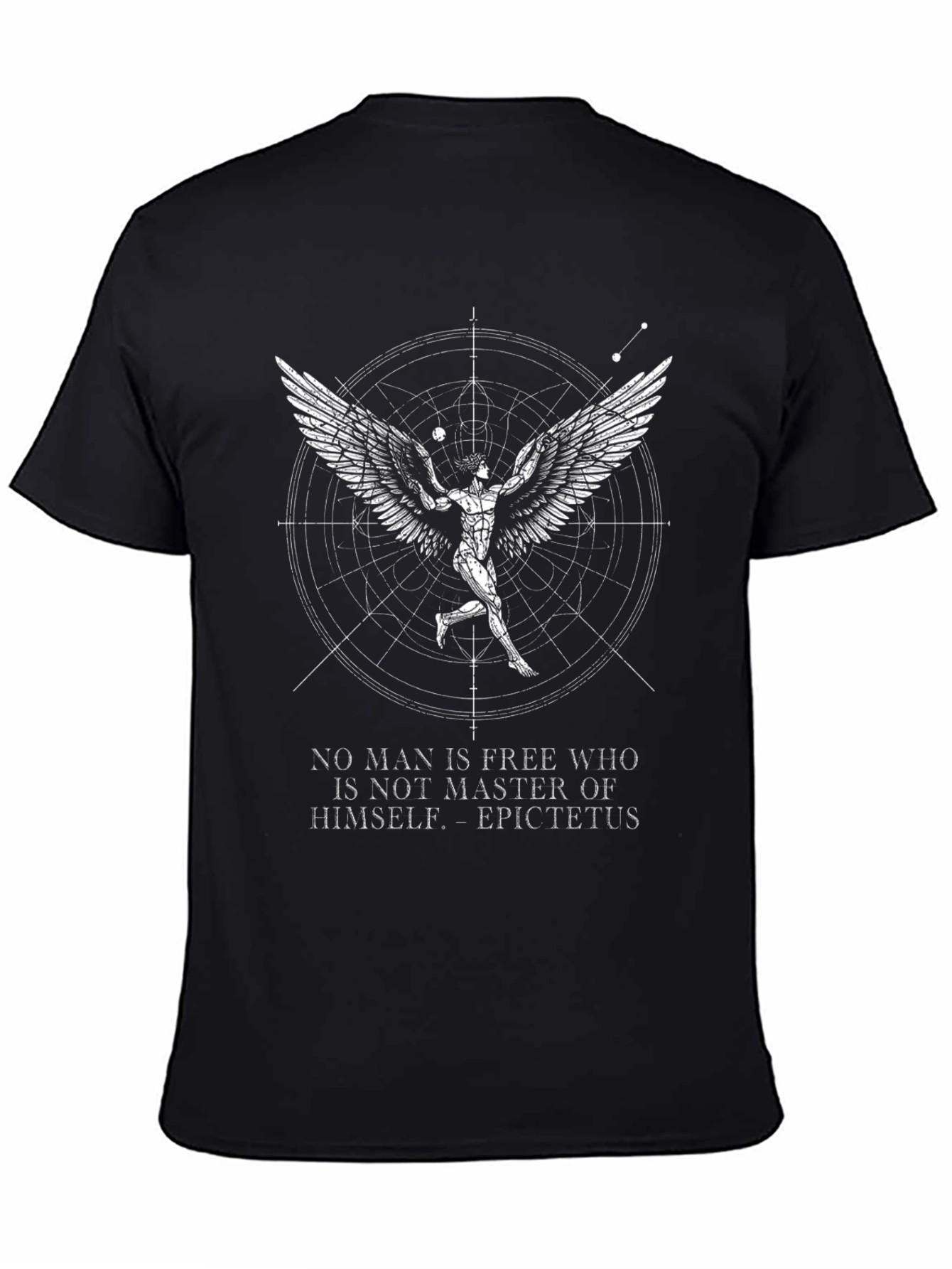 Philosophical T-Shirt - Winged Figure Master of Himself