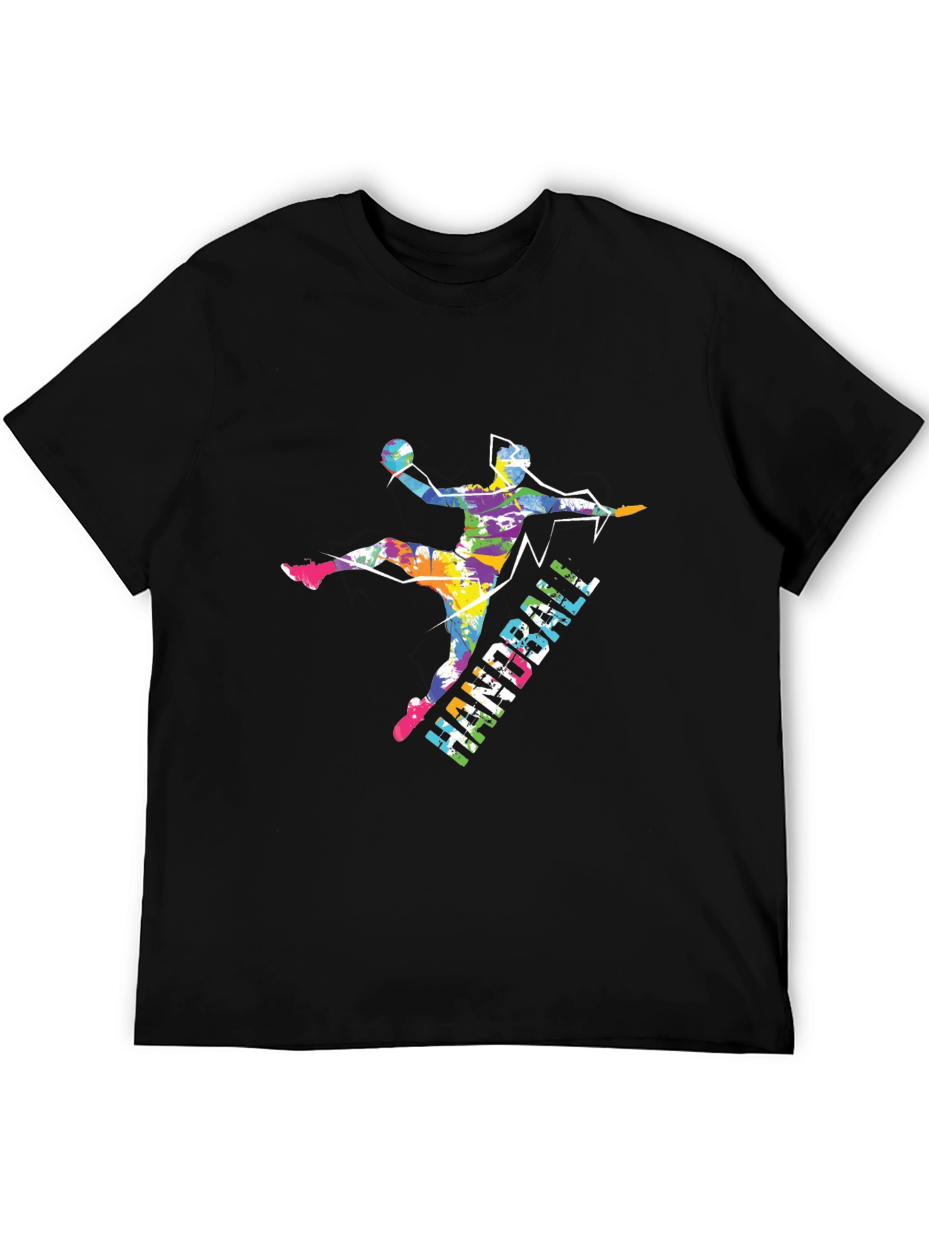 Handball Player Graphic T-Shirt - Black
