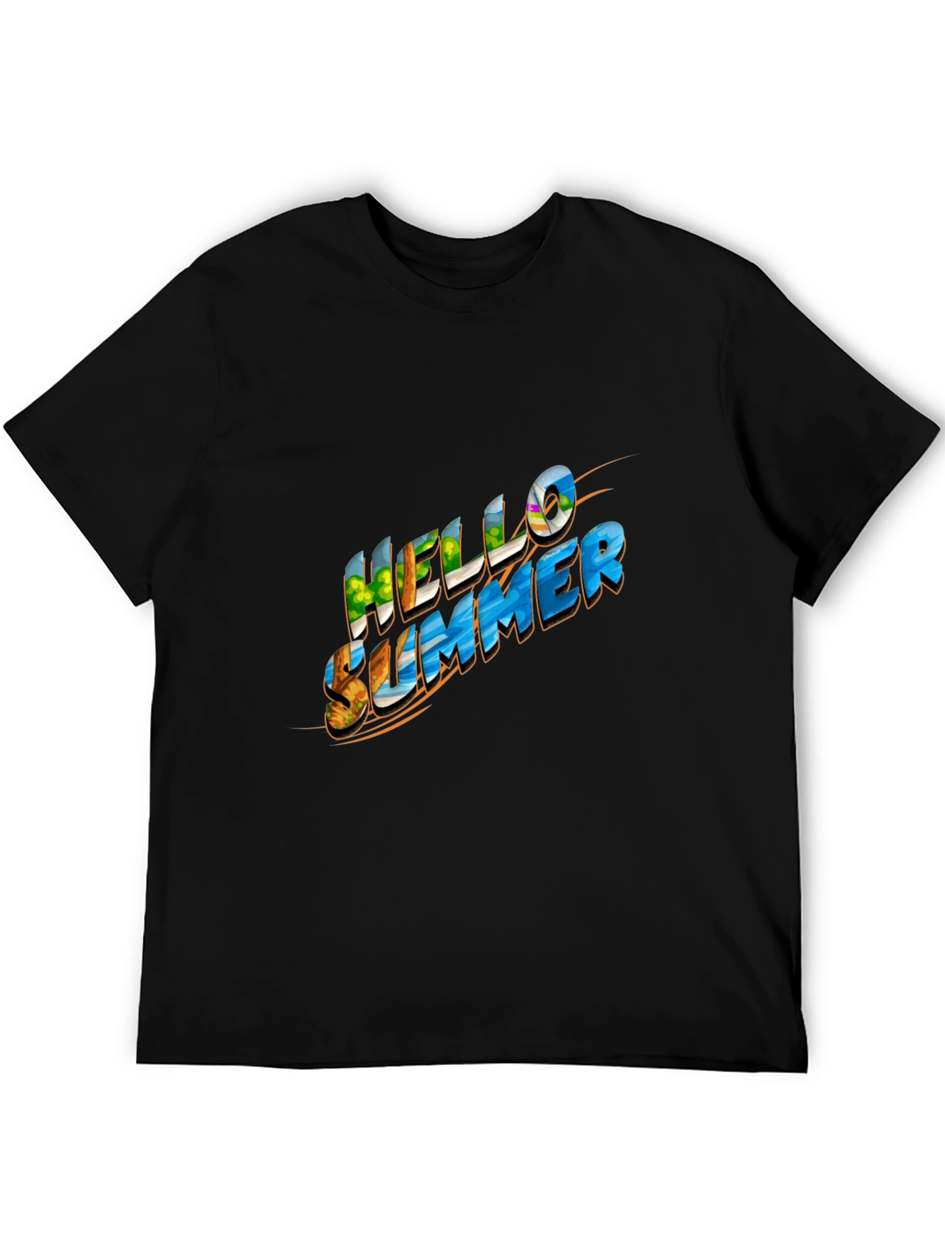 Hello Summer Graphic Black Tee