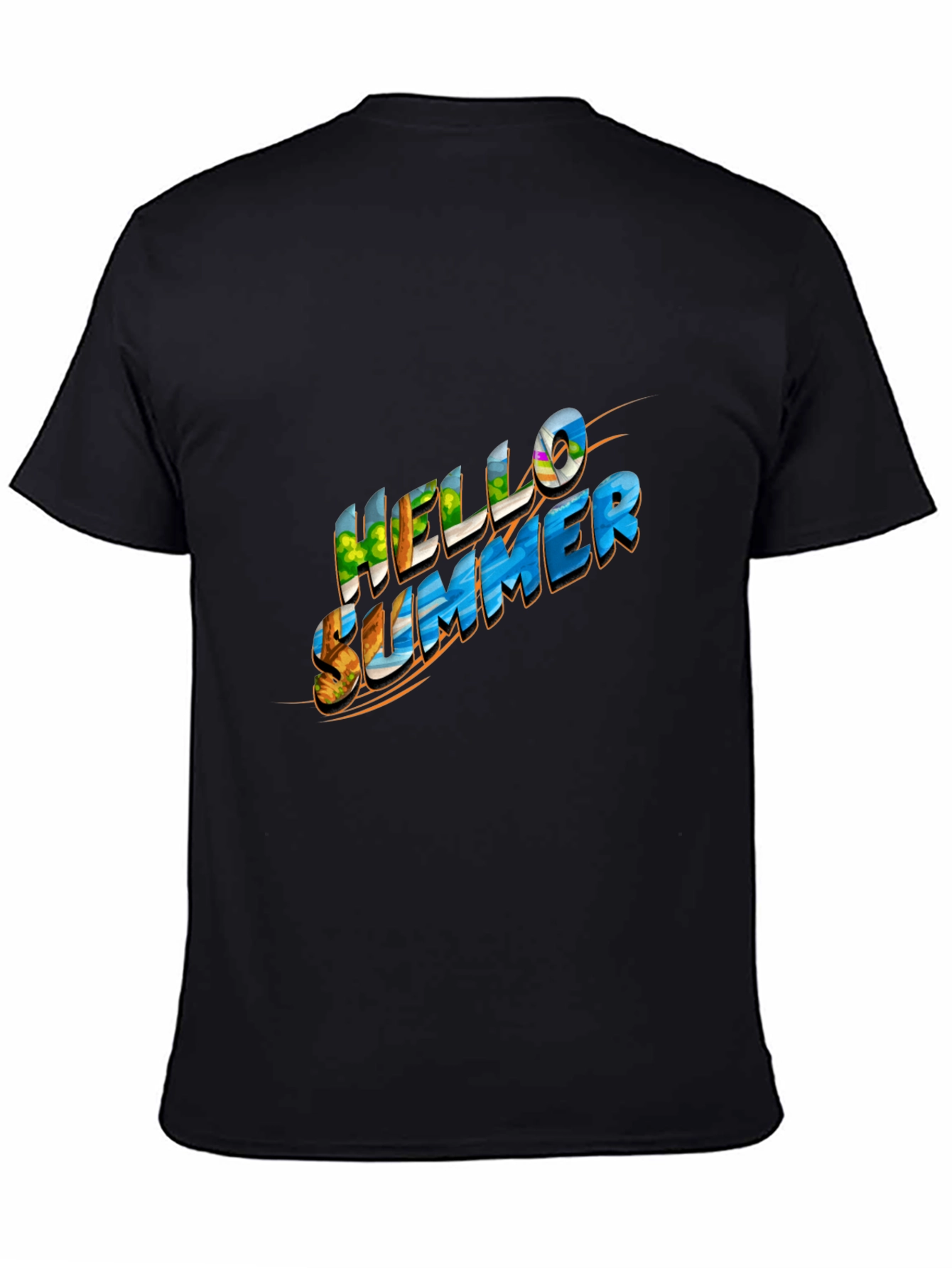 Hello Summer Graphic Black Tee